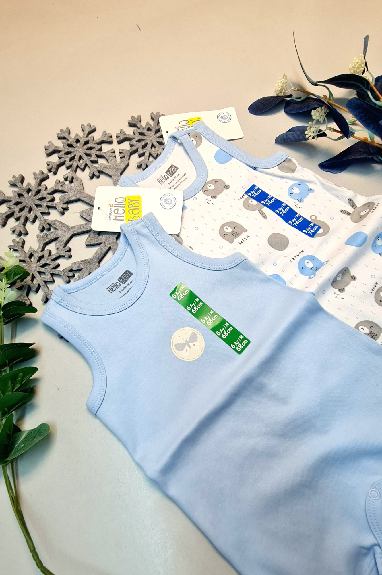 Erkek Bebek Mavi Hello Baby Yazlık Kolsuz Çıtçtıtlı Body Tulum 2 Erkek Bebek Mavi Hello Baby Yazlık Kolsuz Çıtçtıtlı Body Tulum 2