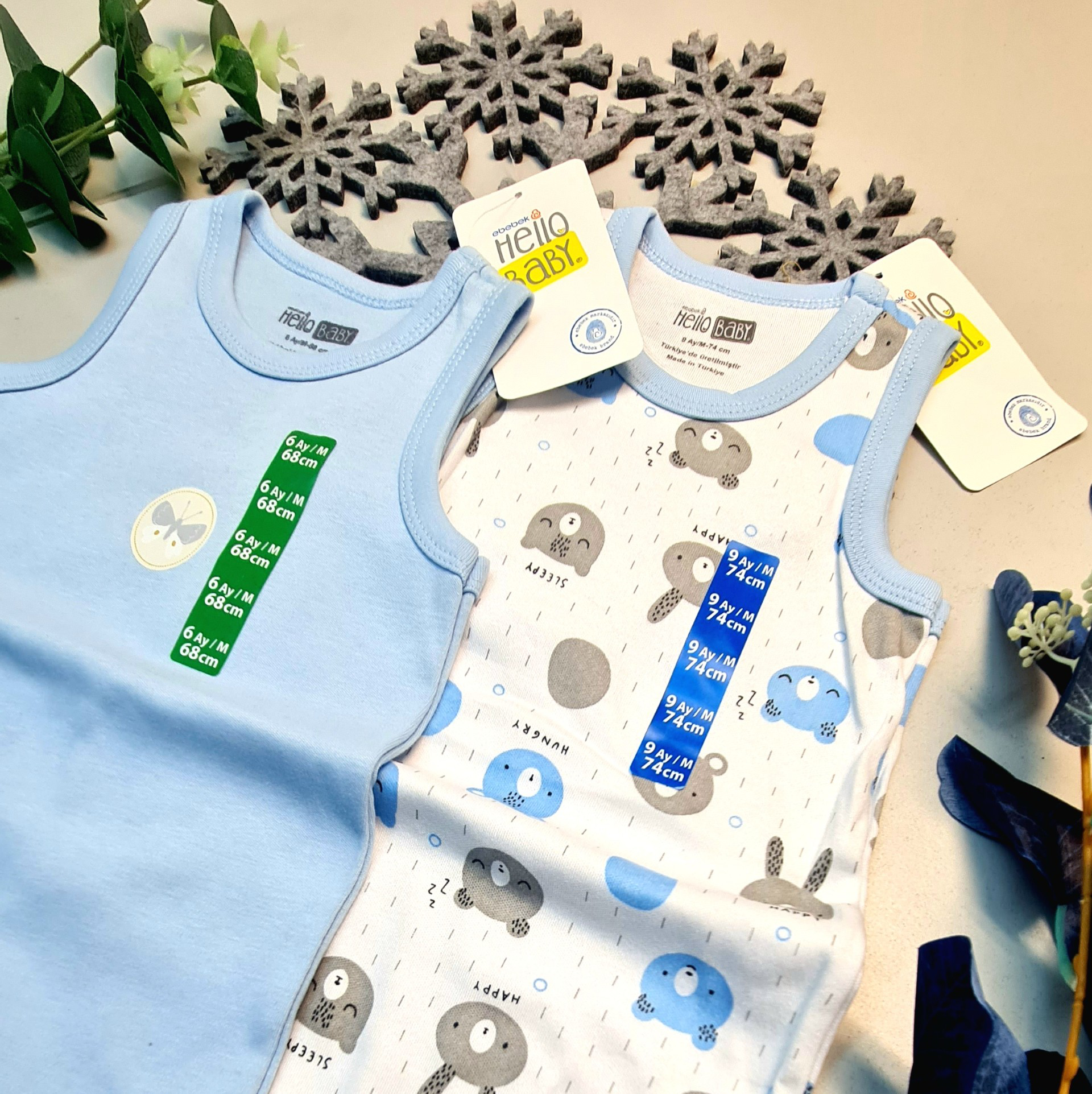 Erkek Bebek Mavi Hello Baby Yazlık Kolsuz Çıtçtıtlı Body Tulum 2 Erkek Bebek Mavi Hello Baby Yazlık Kolsuz Çıtçtıtlı Body Tulum 2
