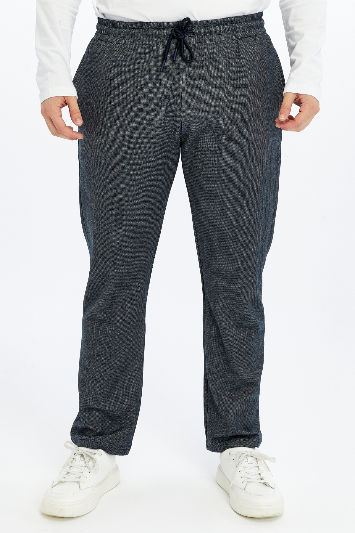 Defys Erkek Beli Lastikli Düz Paça Cepli Regular Fit Pantolon Lacivert- Defys Erkek Beli Lastikli Düz Paça Cepli Regular Fit Pantolon Lacivert-