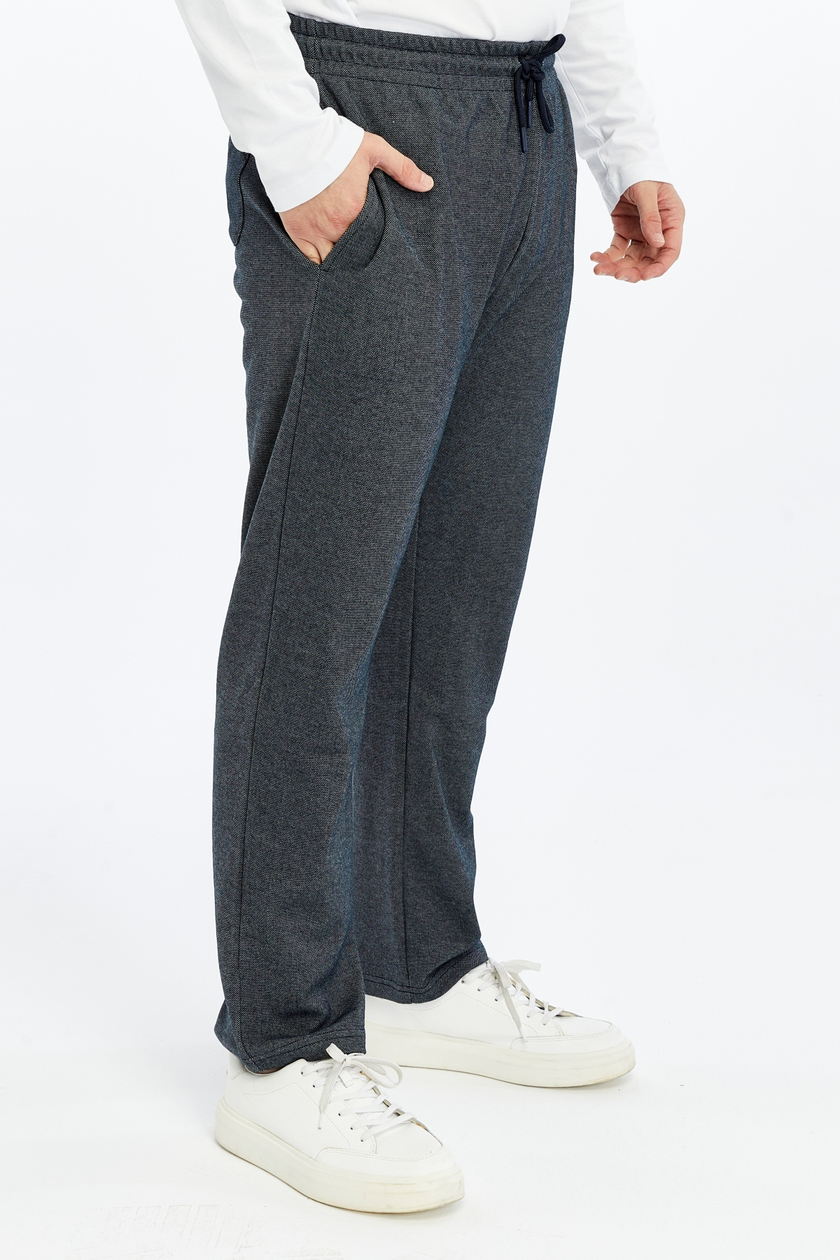 Defys Erkek Beli Lastikli Düz Paça Cepli Regular Fit Pantolon Lacivert- Defys Erkek Beli Lastikli Düz Paça Cepli Regular Fit Pantolon Lacivert-