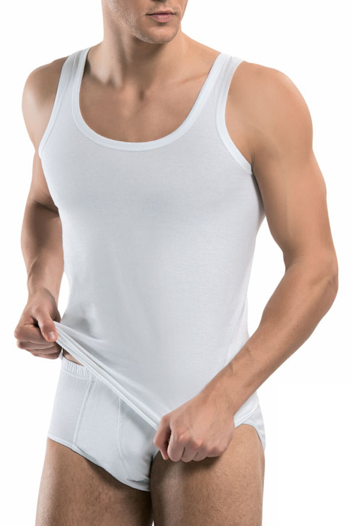 Tutku Erkek Beyaz 3'Lü Paket Atlet Külot Takım Elf568t01010109ccm3