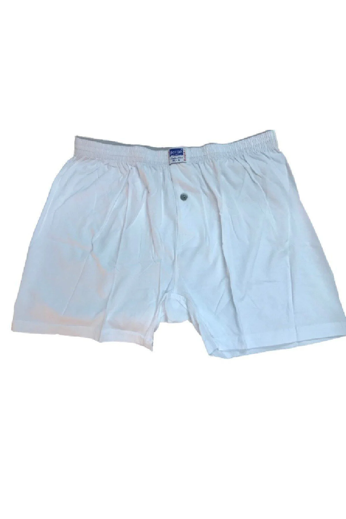 Erkek Beyaz 5'li Paket Düğmeli Pamuklu Boxer 1099-BEYAZ-2XL