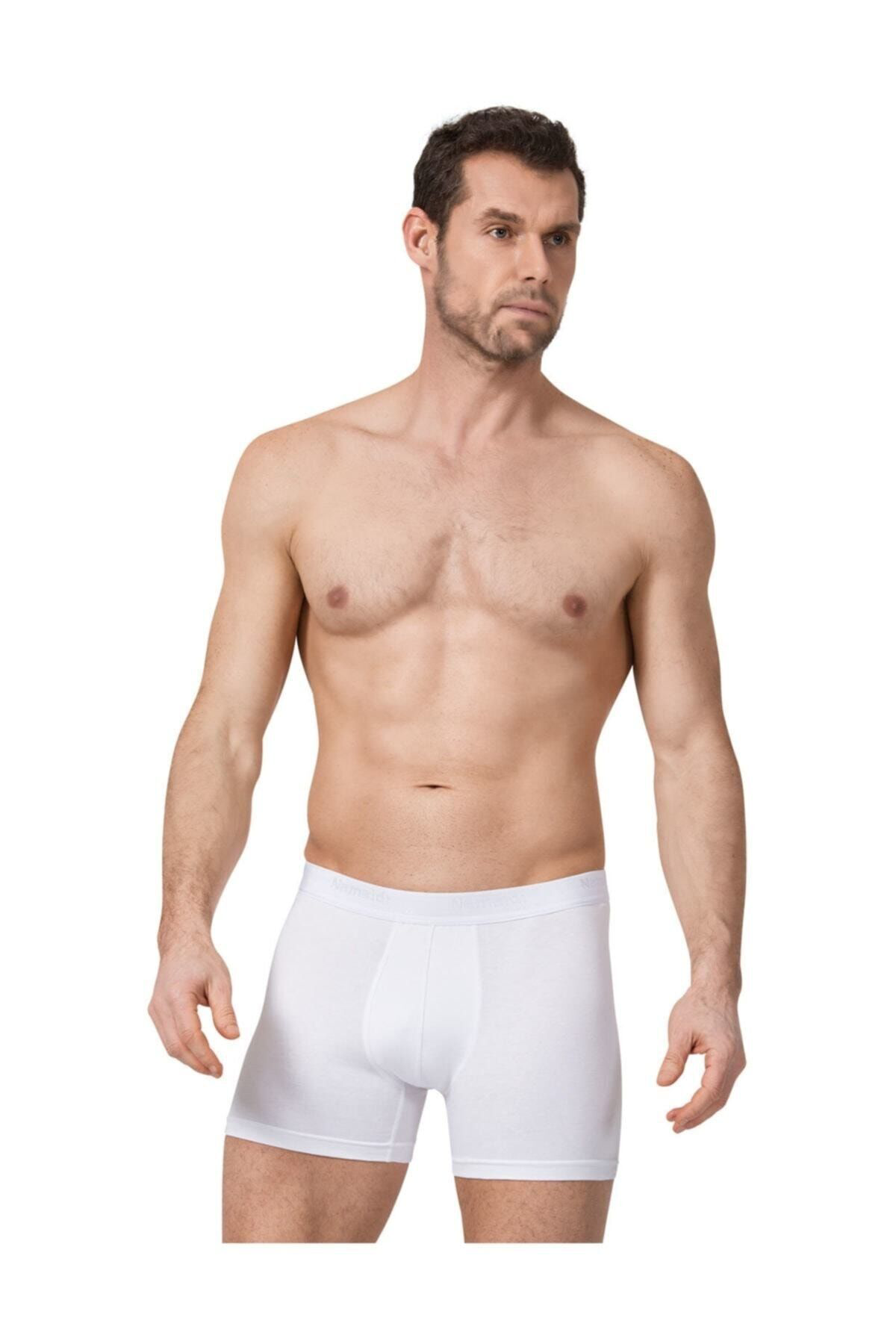 Erkek Beyaz 6'lı Paket Likralı Boxer Elf568n1283ccm6