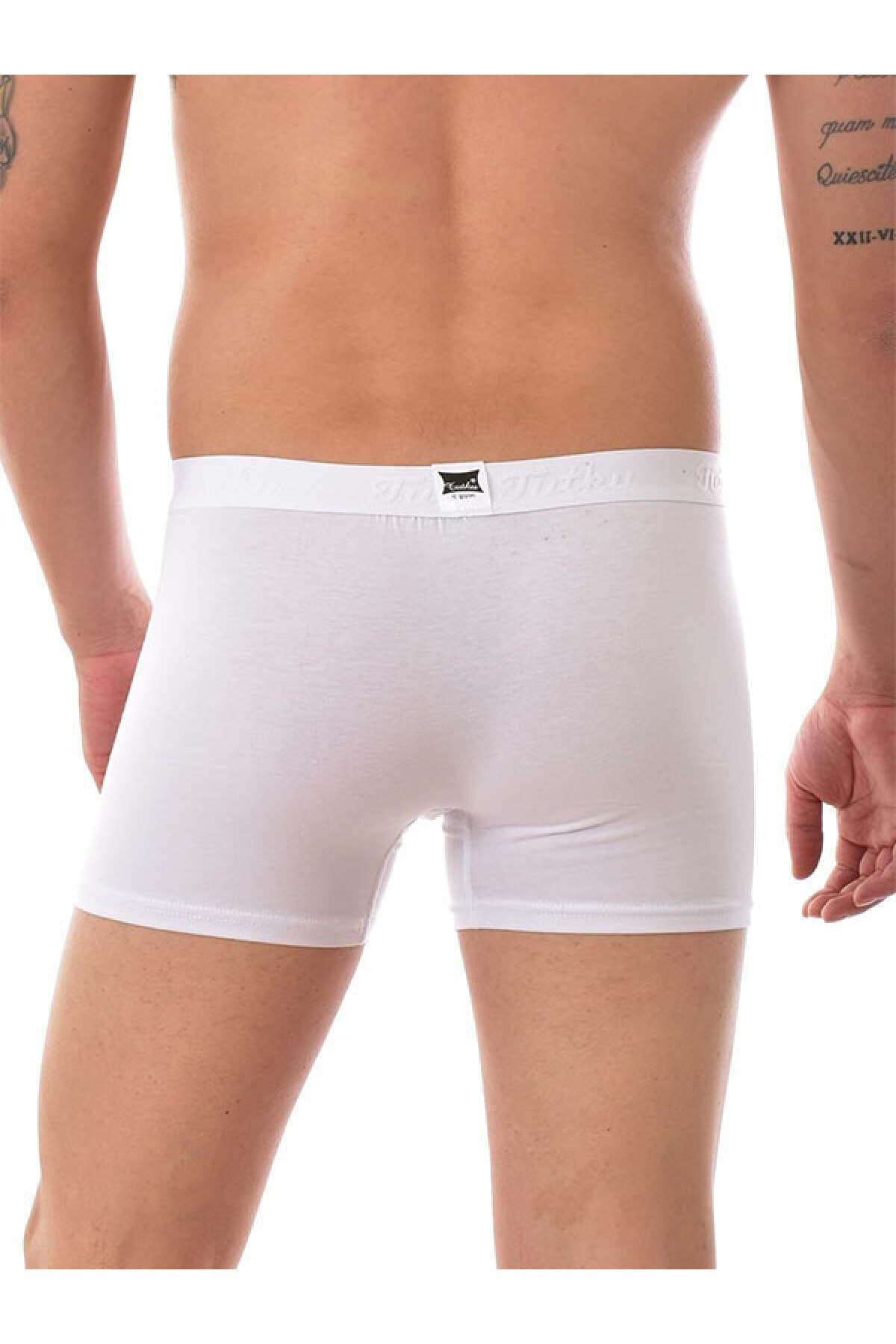 Erkek Beyaz 6'lı Paket Elastan Boxer