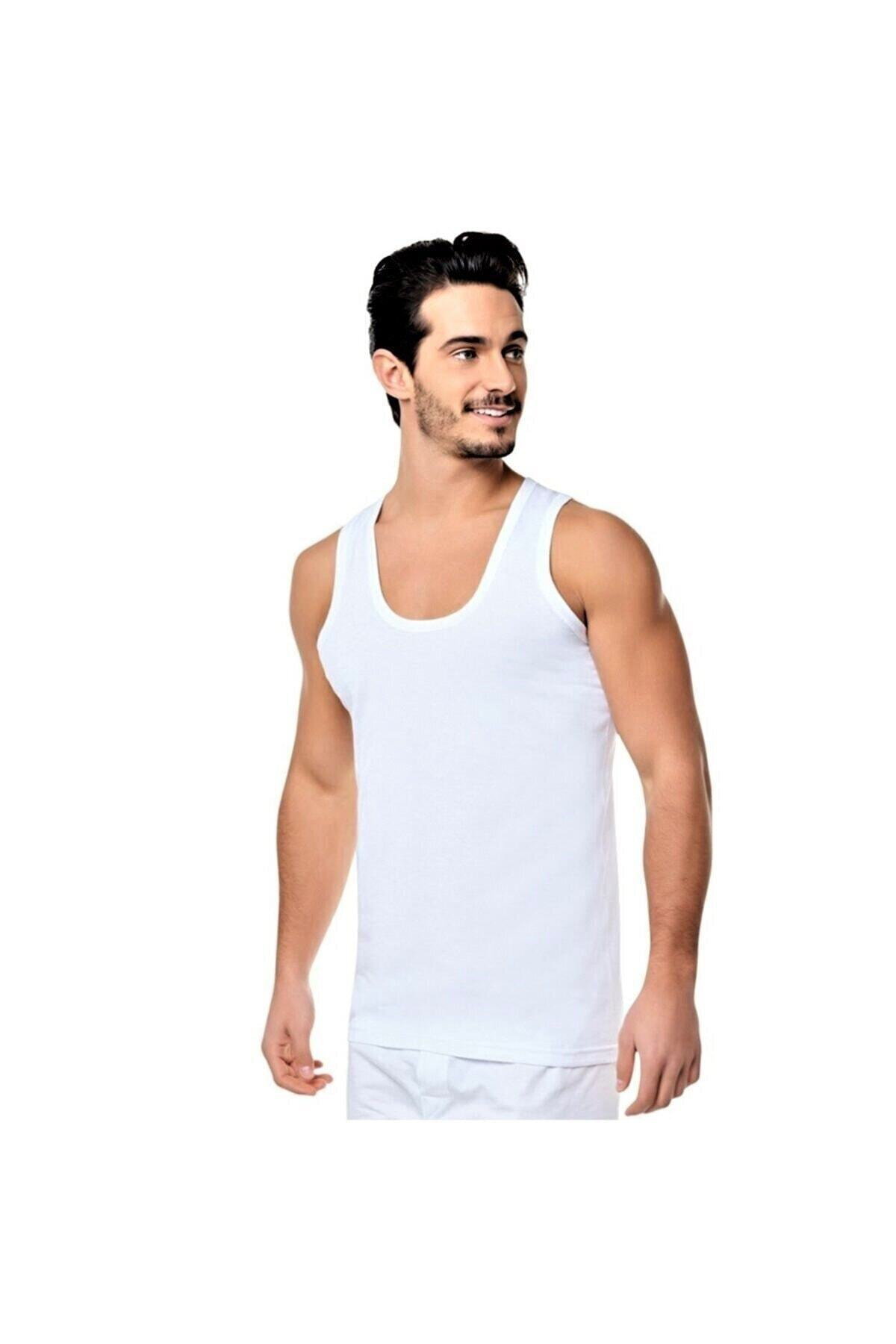 Erkek Beyaz Atlet Pamuk 9 Adet