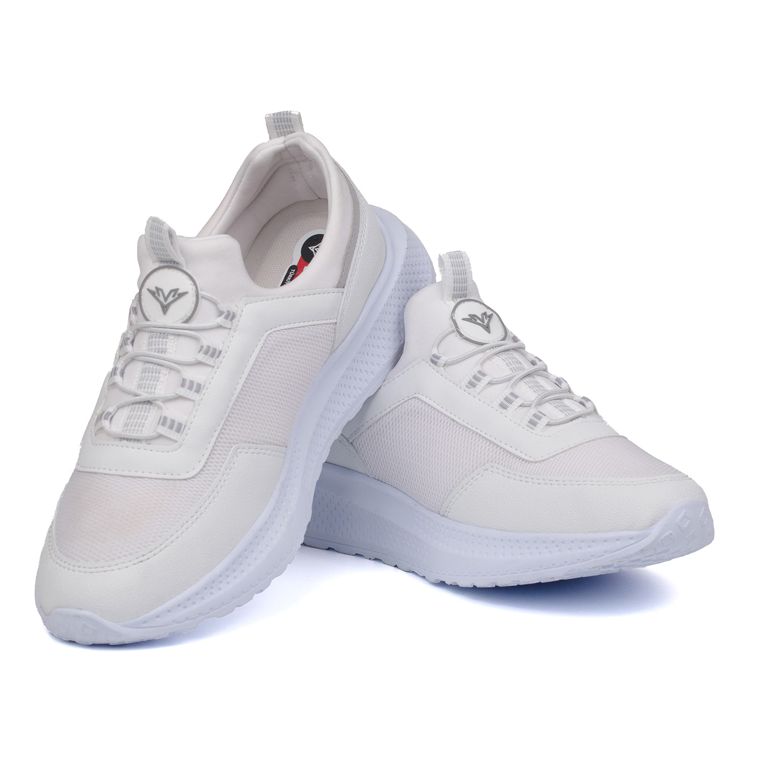 Kajila Erkek Beyaz Bağcıksız Esnek Çok Hafif Günlük Sneaker Spor Ayakkab