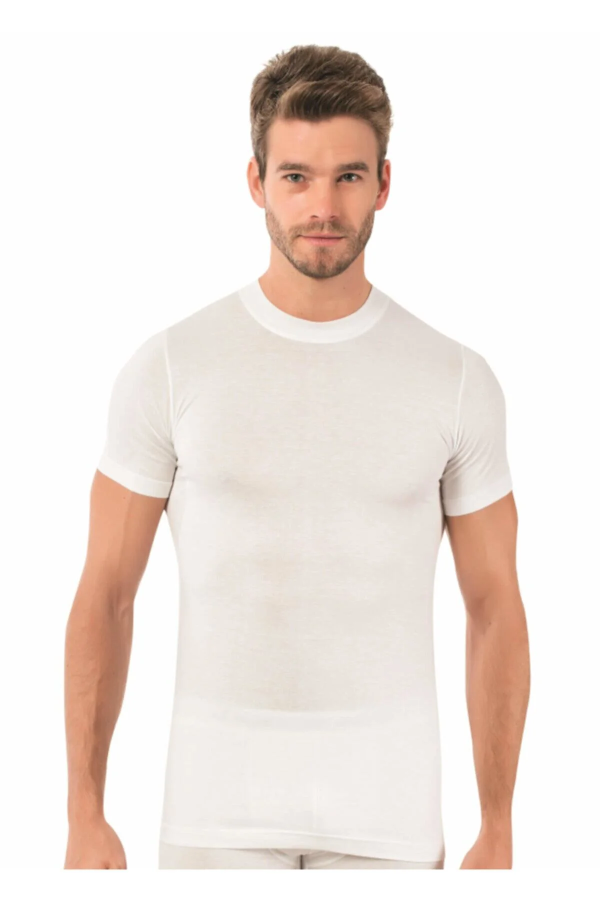 Erkek Beyaz Bambu Fanila 3 lü