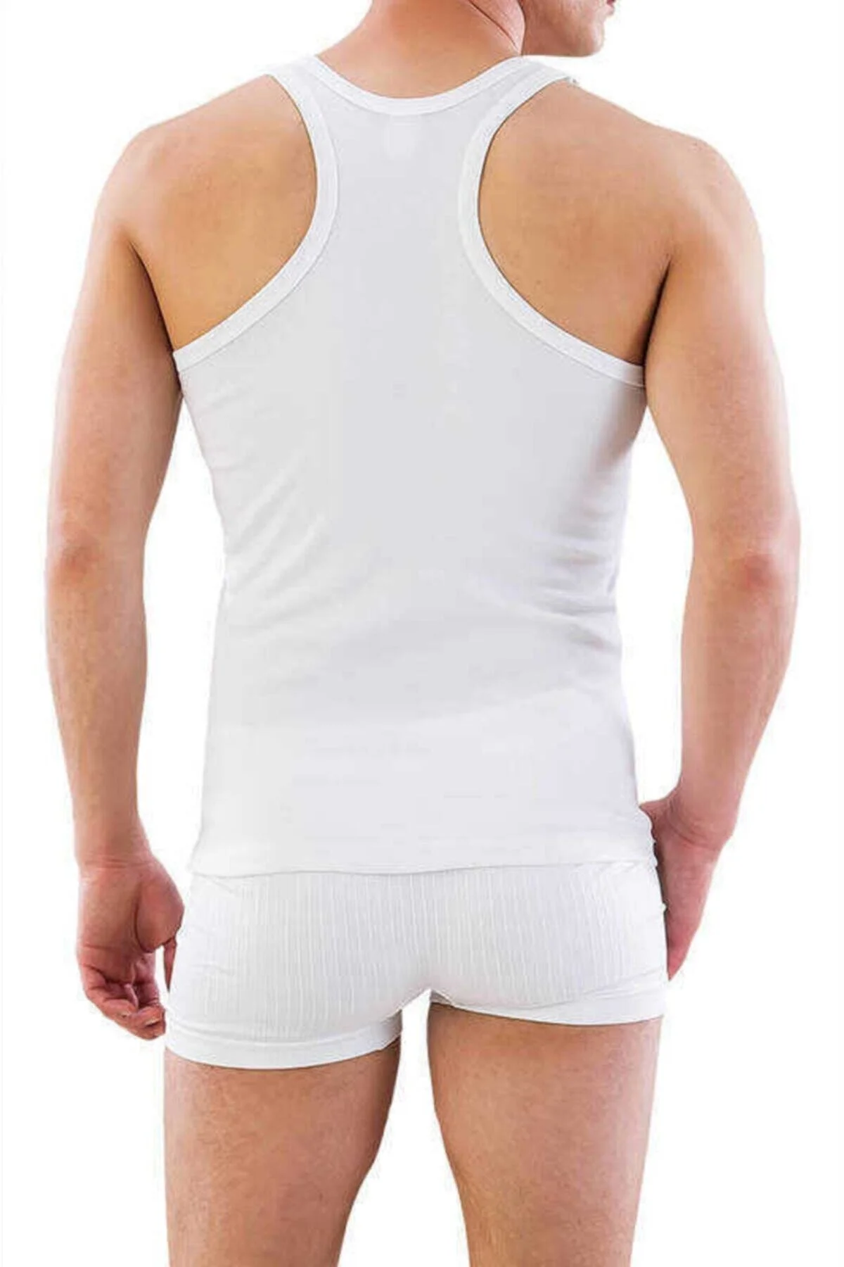 Erkek Beyaz Fit Kalıp Sporcu Atlet 12320