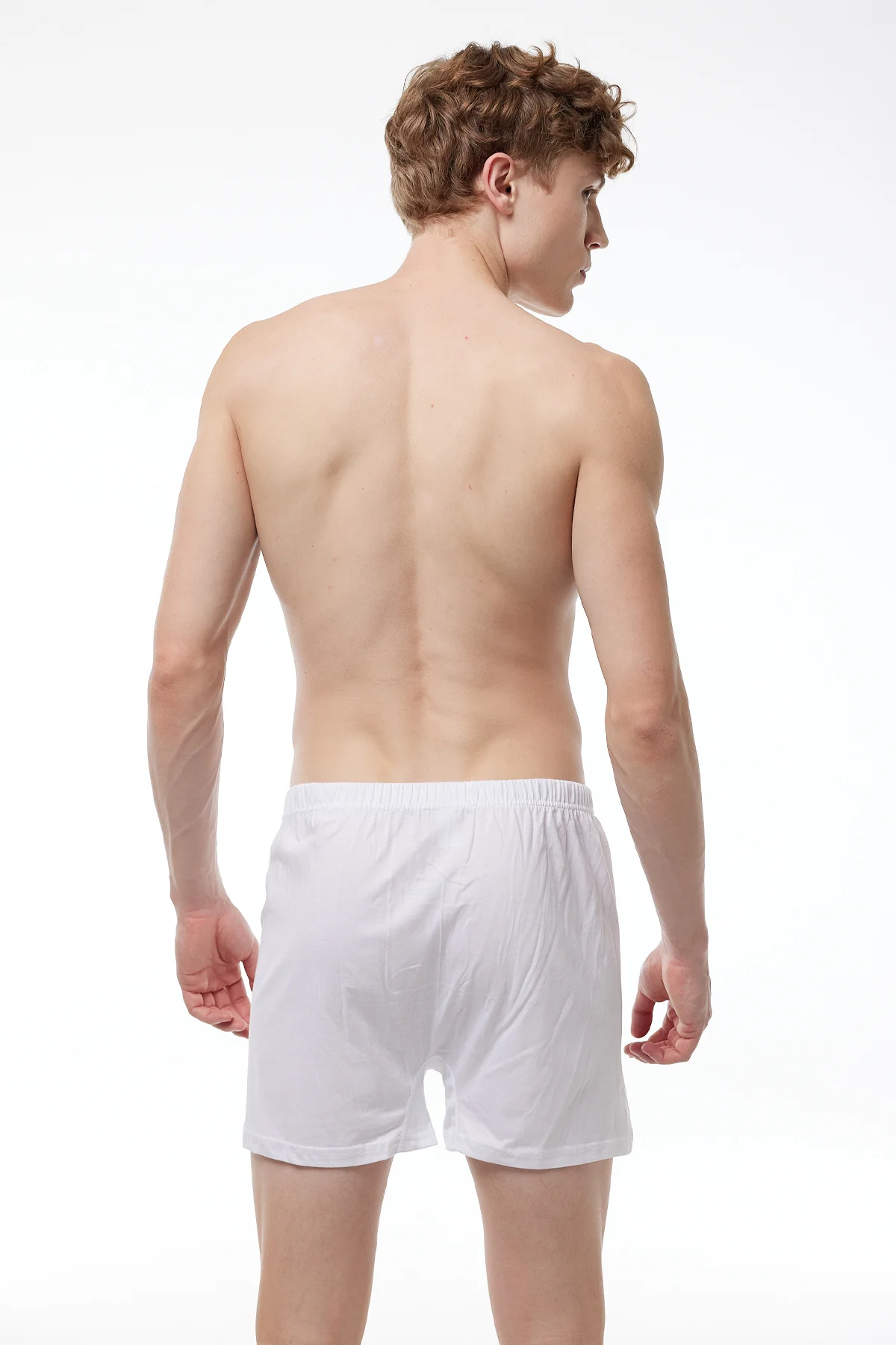 Erkek Beyaz Geniş Kalıp %100 Pamuk Boxer M24