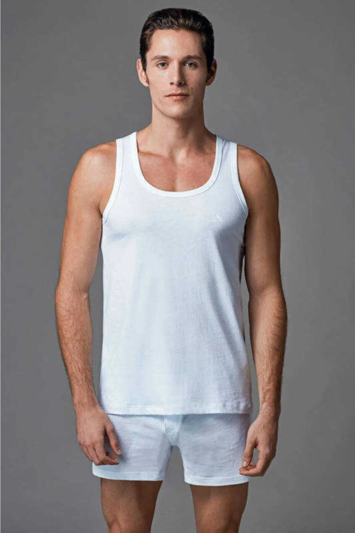 Erkek Beyaz  Kalın Askılı Klasik Atlet 2’li Paket Ers030