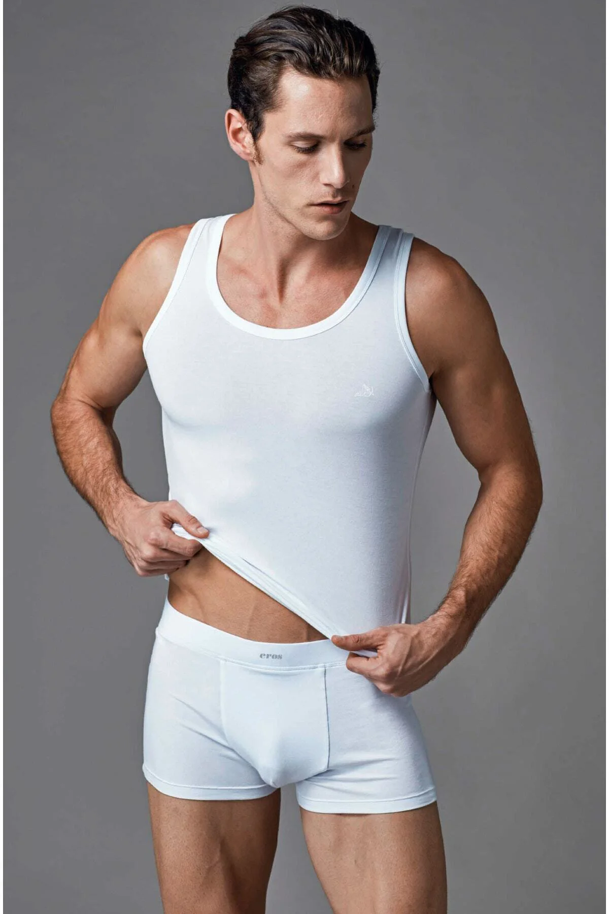 Erkek Beyaz Modal Çeyizlik Atlet Boxer Takım Ers104