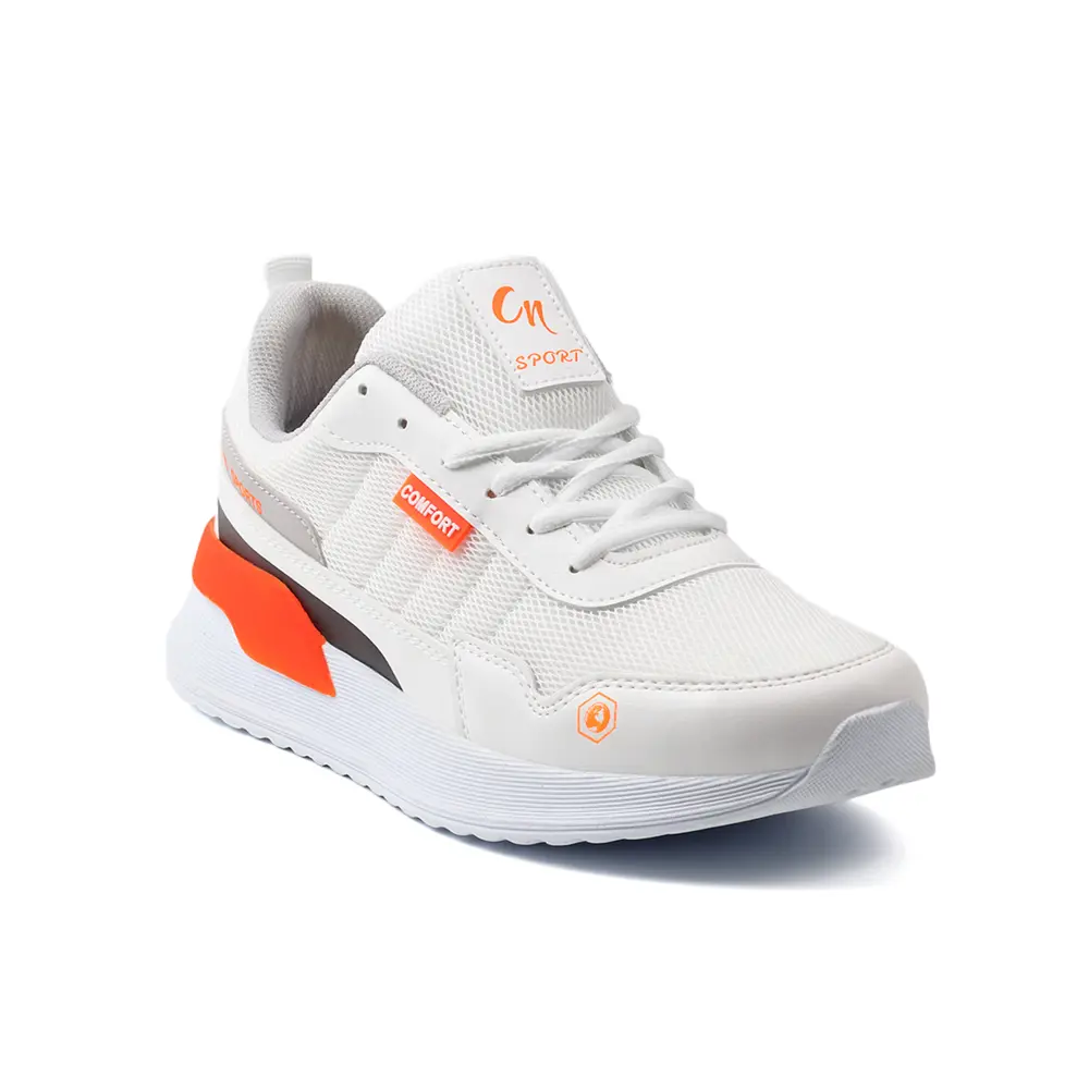 Erkek Beyaz Oranj Spor Ayakkabı Rahat Yürüyüş Koşu Günlük Sneaker