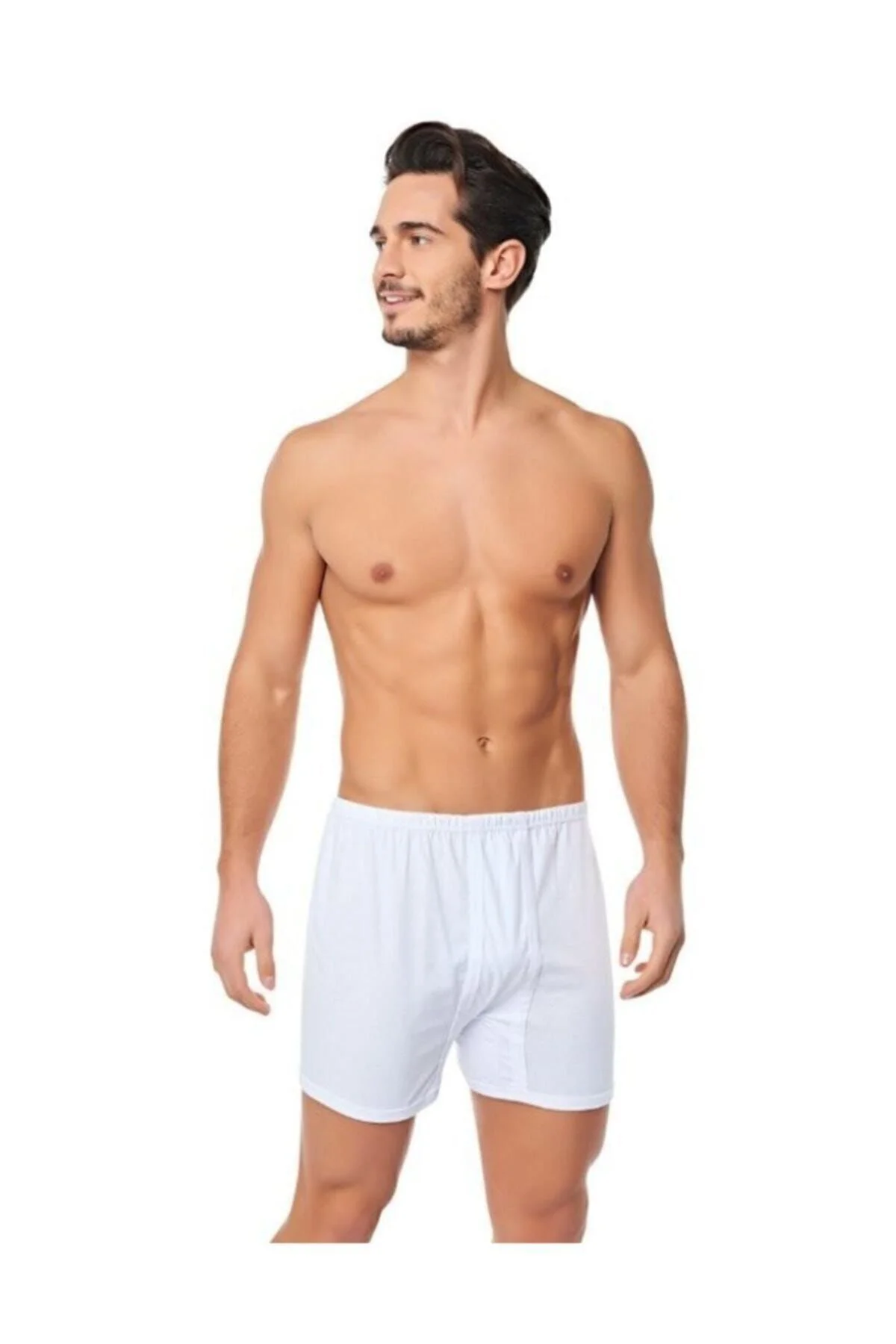 Erkek Beyaz Paçalı Külot 6'lı-BEYAZ-XL