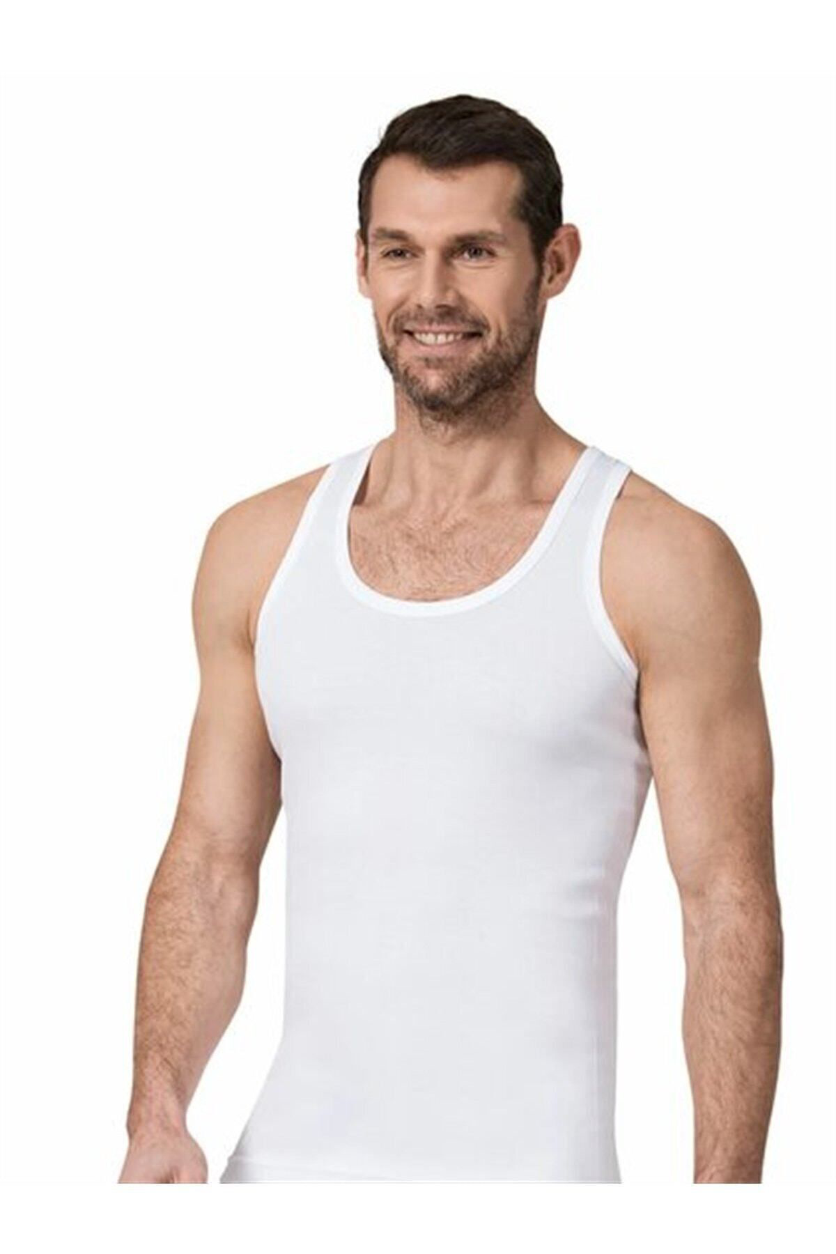 Erkek Beyaz Renk Ribana Sporcu Atlet