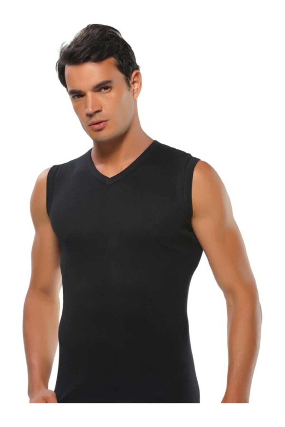 Gümüş İç Giyim Erkek Beyaz Ribana V Yaka Spor Fanila 12'Li Paket  4012