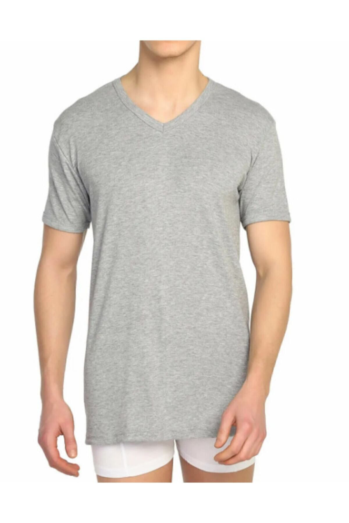 Erkek Beyaz Ribana V Yaka Fanila