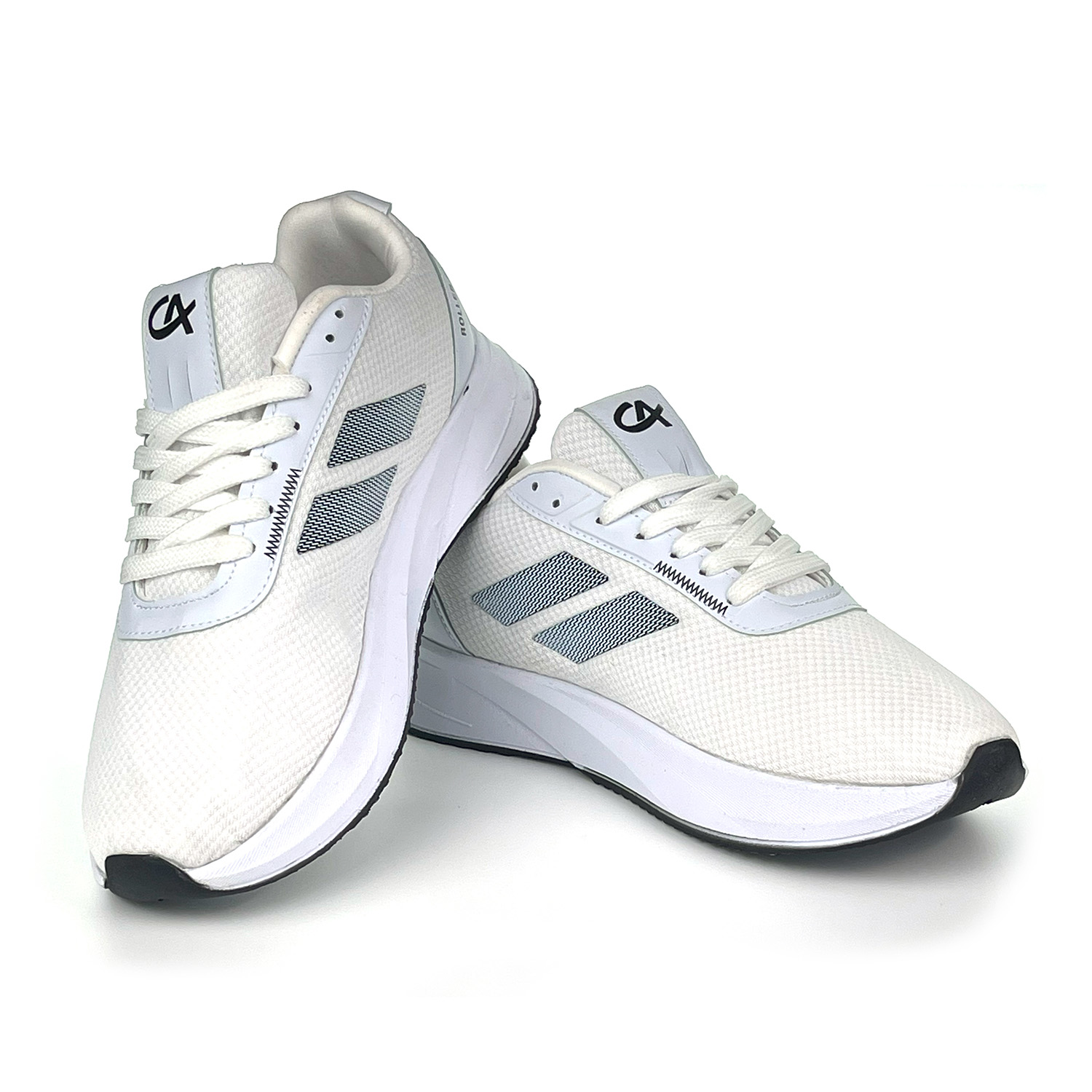 Kajila Erkek Beyaz Siyah Bağcıklı Nefes Alan Esnek Hafif Günlük Sneaker 