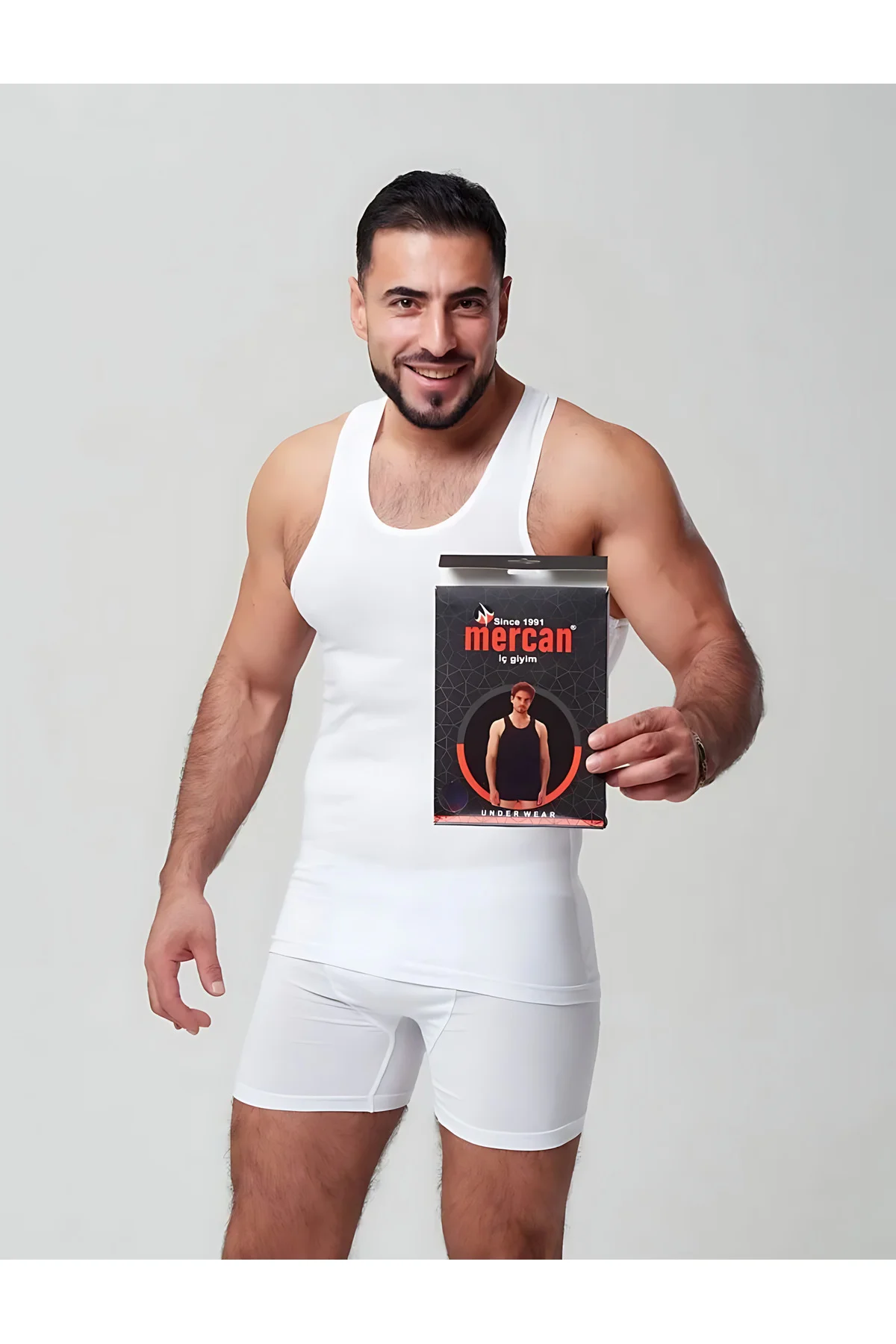 Erkek Beyaz Takım Özel Kutuda Uzun Kesim Boxer Sporcu Atlet Erkek Beyaz Takım Özel Kutuda Uzun Kesim Boxer Sporcu Atlet