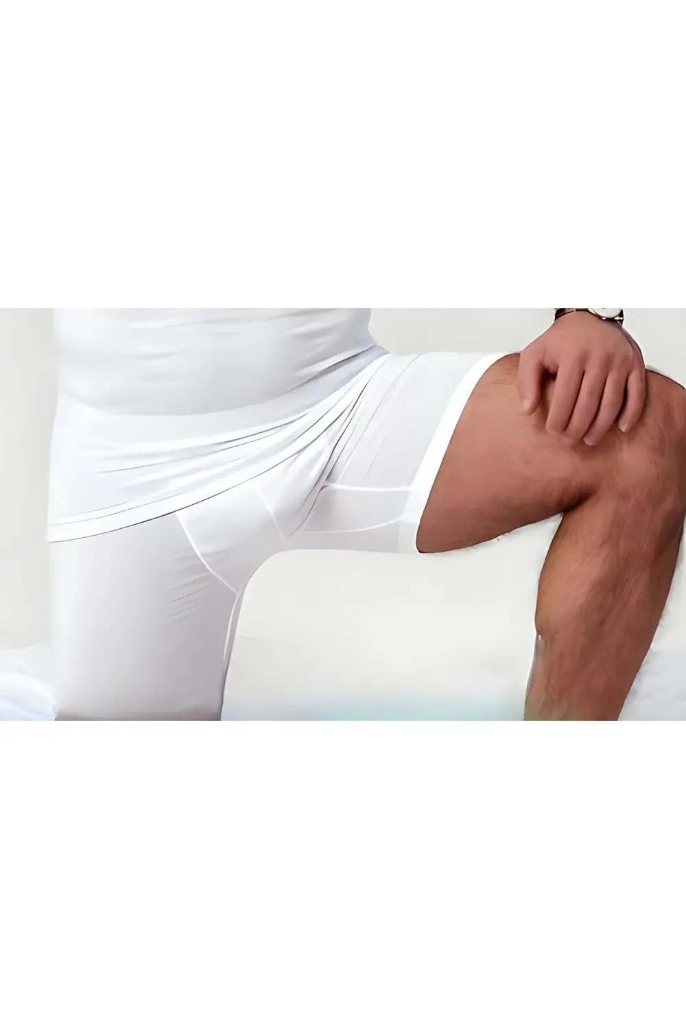 Erkek Beyaz Takım Özel Kutuda Uzun Kesim Boxer Sporcu Atlet