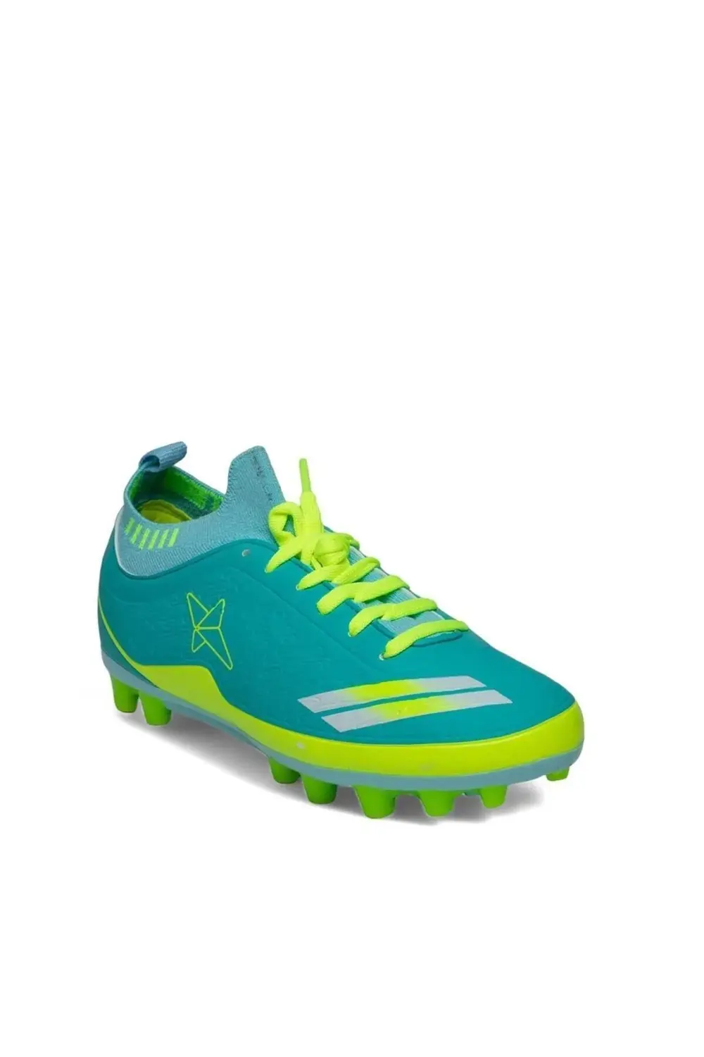 Erkek Bilekli Çoraplı Sarı Turuncu Desen Krampon Halısaha Çimsaha