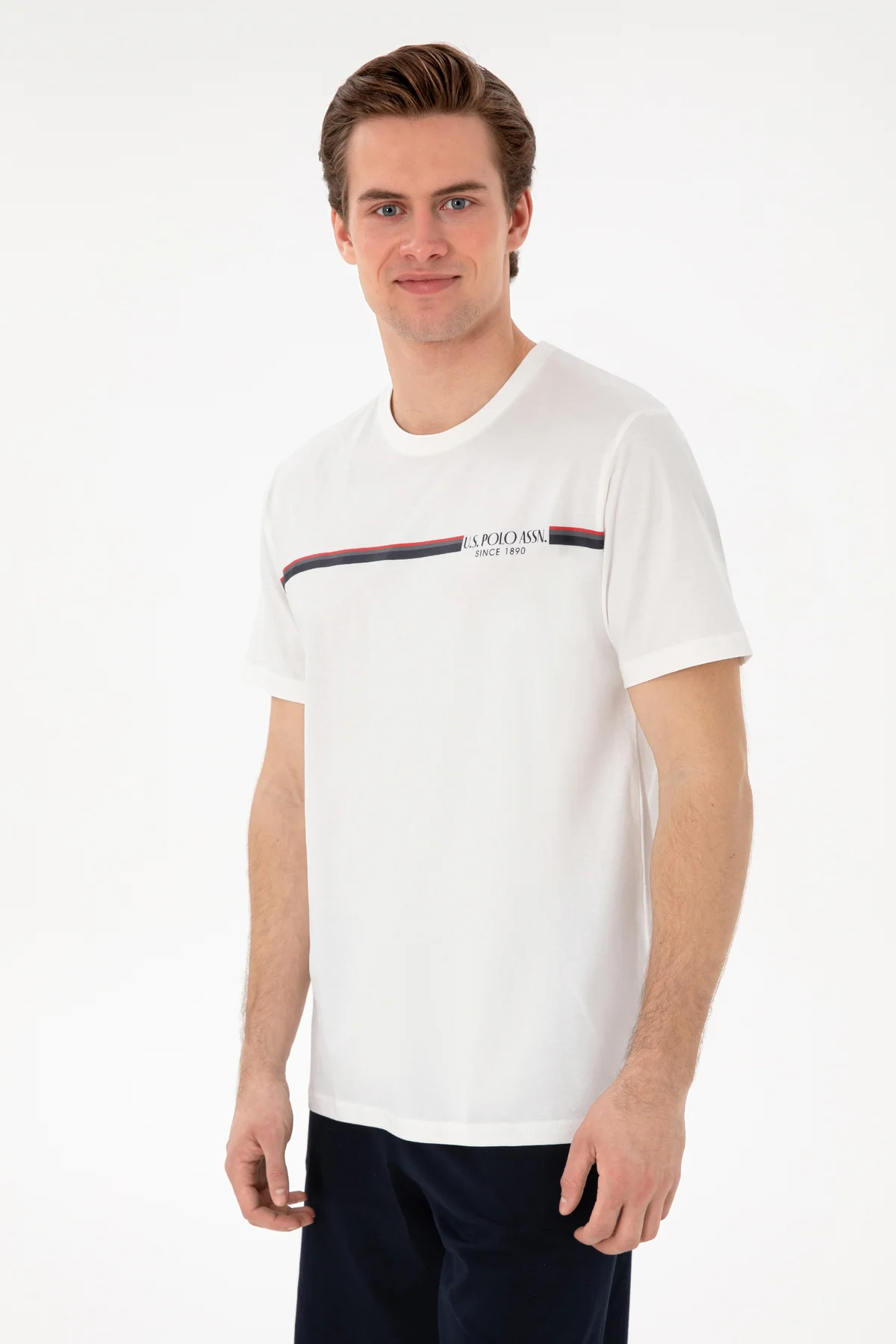 Erkek Bisiklet Yaka Beyaz Pijama Takımı 50309174-VR013