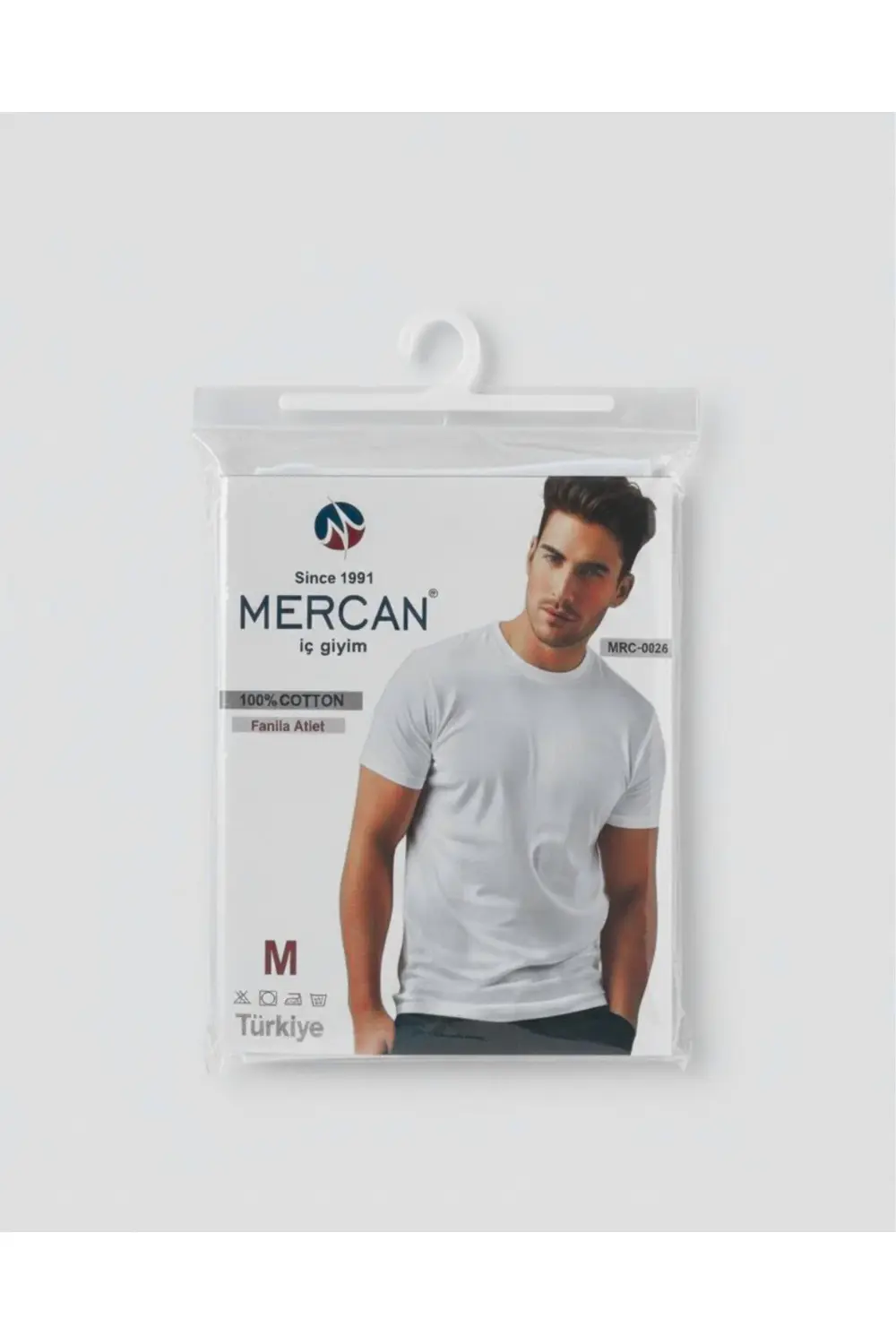 Erkek Bisiklet Yaka Yarım Kol Beyaz Fanila