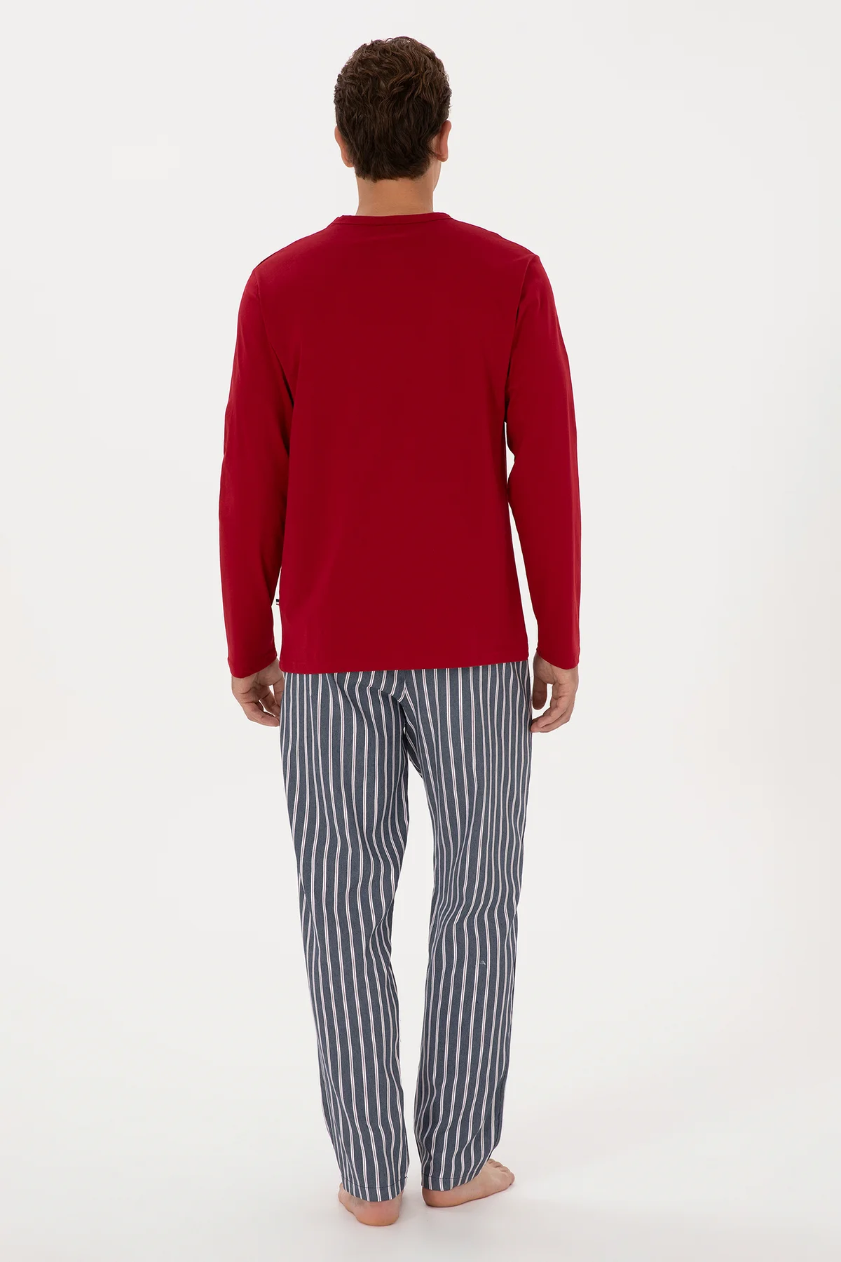 Erkek Bordo Pijama Takımı 50318611-VR014 - Görsel 5