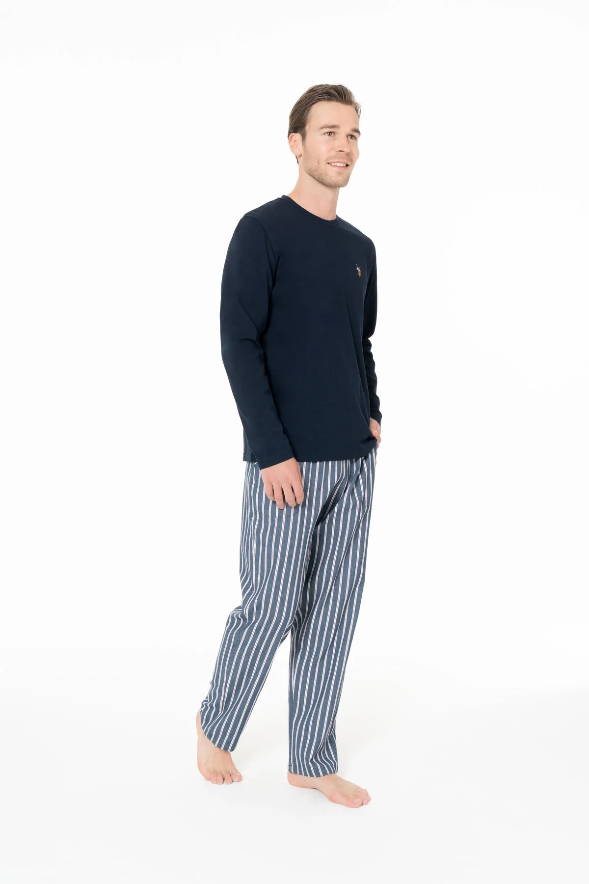 Erkek Bordo Pijama Takımı Çizgili Alt 50318612 Erkek Bordo Pijama Takımı Çizgili Alt 50318612 - Görsel 4