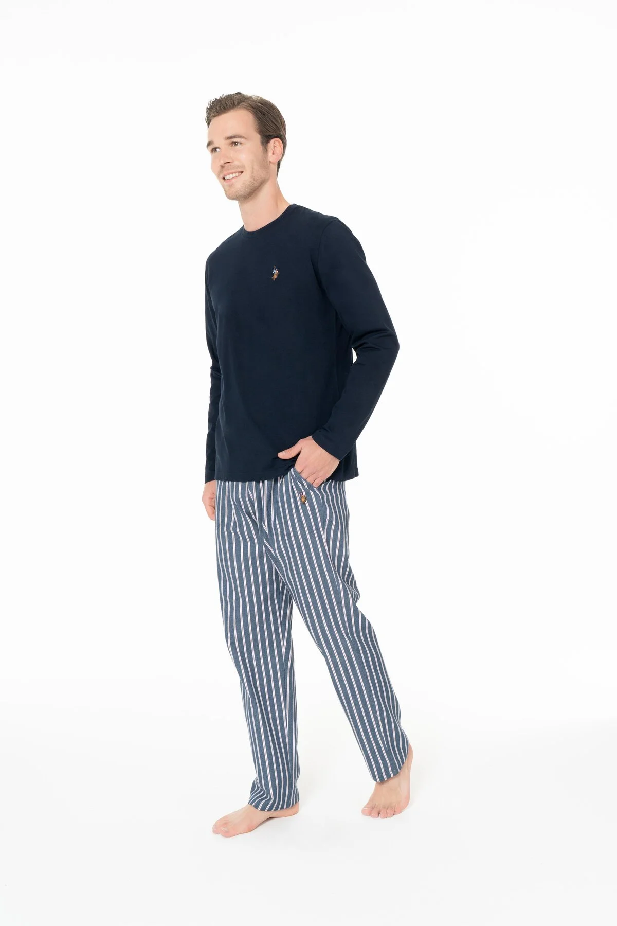 Erkek Bordo Pijama Takımı Çizgili Alt 50318612 Erkek Bordo Pijama Takımı Çizgili Alt 50318612 - Görsel 3
