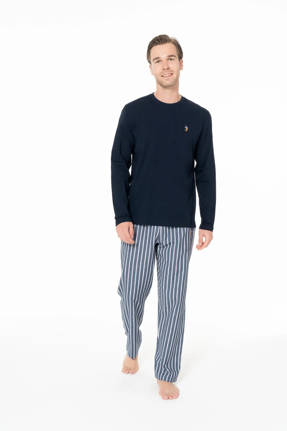 Erkek Bordo Pijama Takımı Çizgili Alt 50318612 Erkek Bordo Pijama Takımı Çizgili Alt 50318612 - Görsel 2