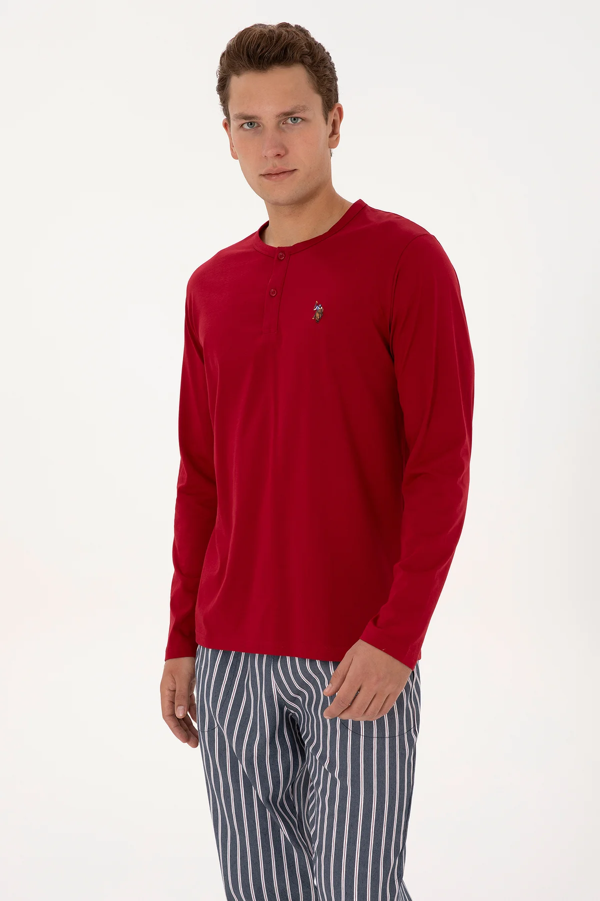 Erkek Bordo Pijama Takımı 50318611-VR014 - Görsel 3