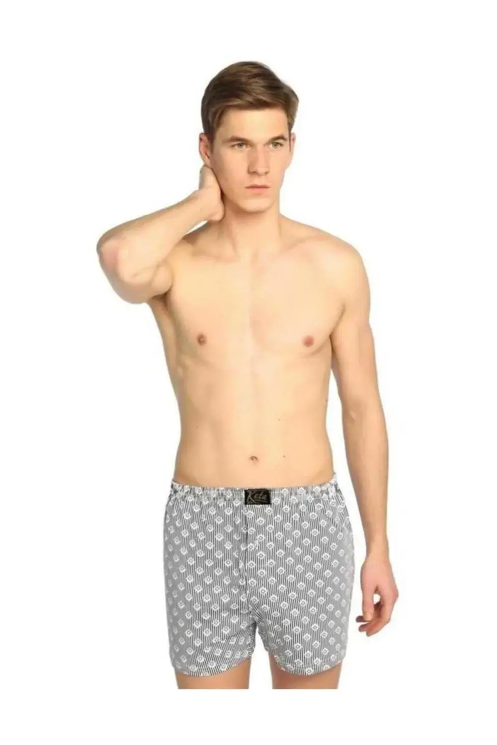 Erkek Boxer Desenli (12 Adet) Asorti M