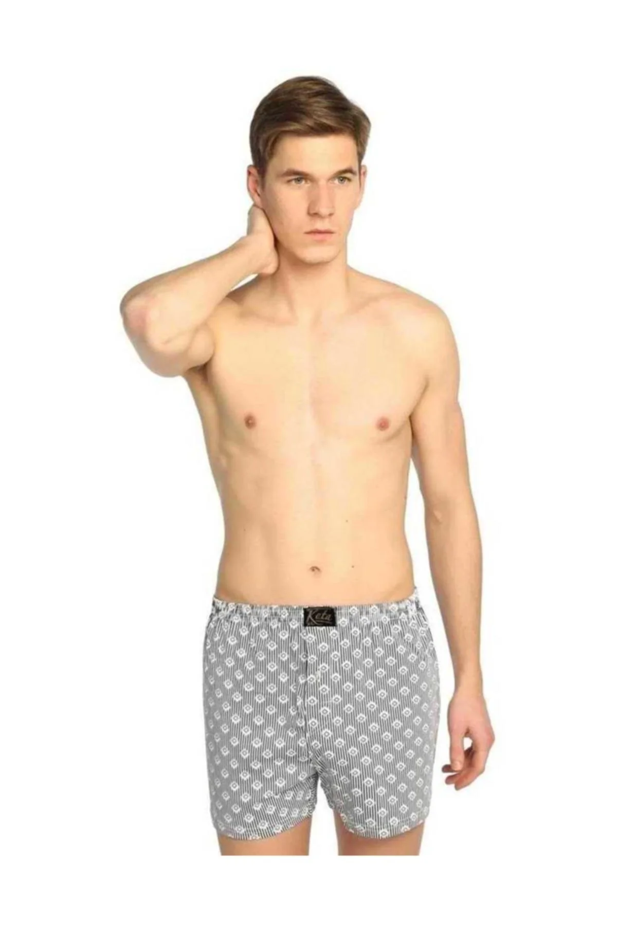 Erkek Boxer Desenli (12 Adet) Asorti M