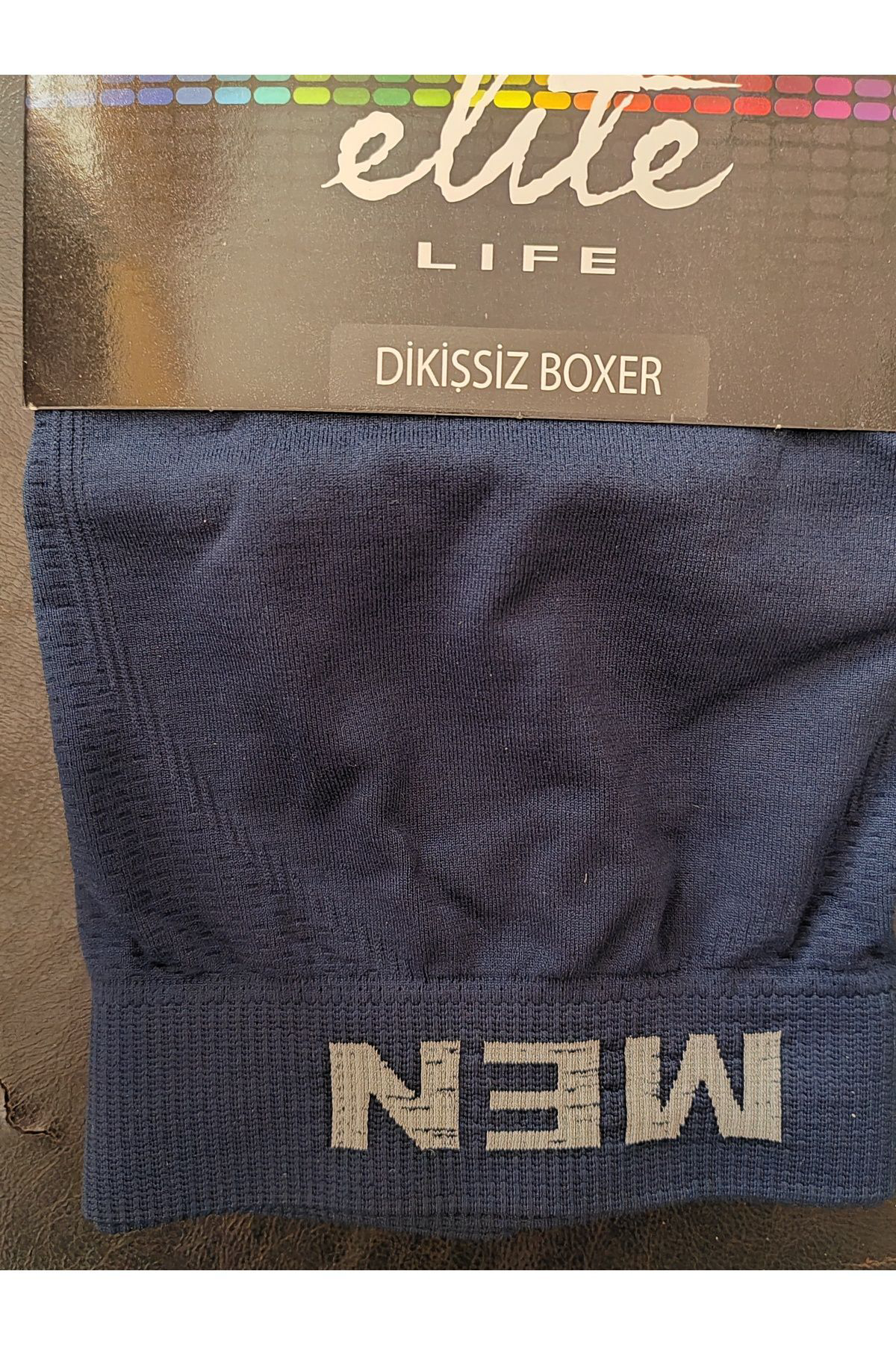 Erkek Boxer L-xl Elite Life Dikişsiz Lacivert (E 900)