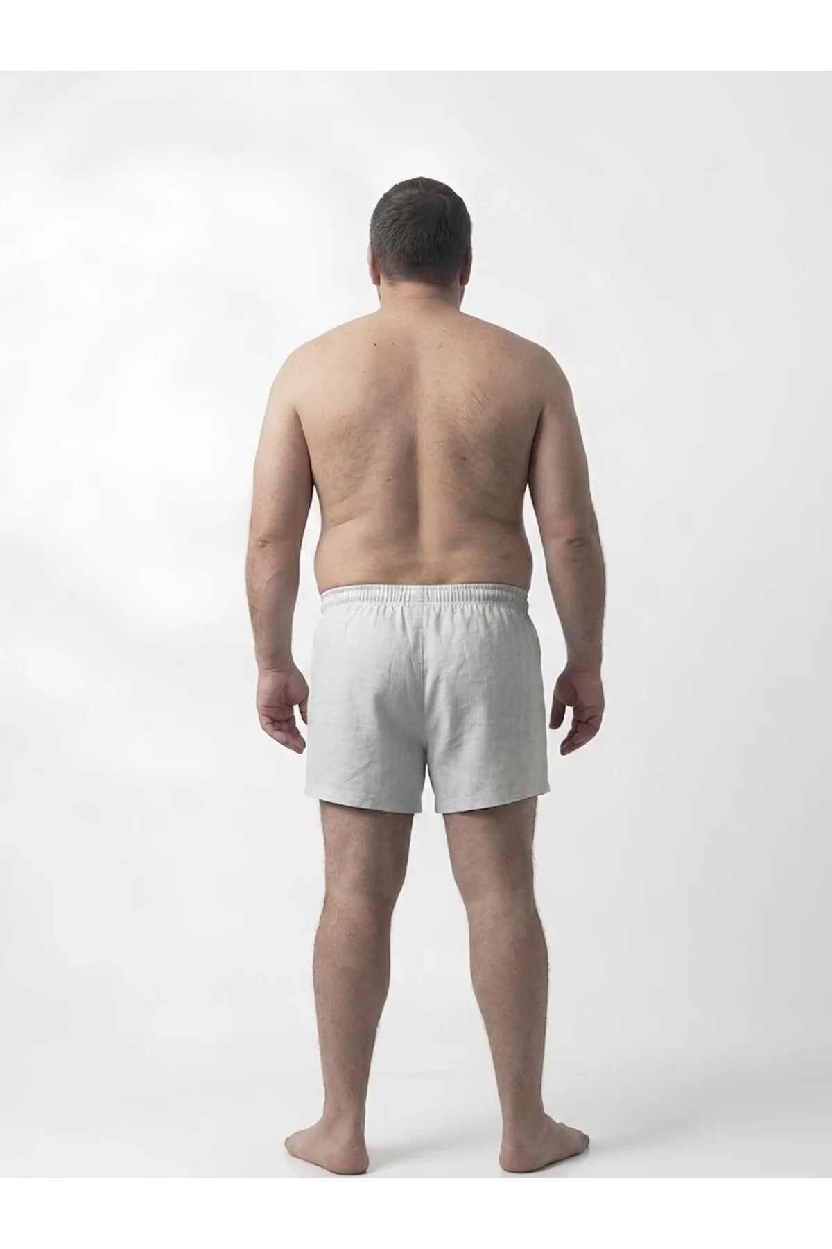 Erkek Boxer Şort Açık Gri %100 Pamuk Esnek Bel Lastikli Rahat Kal Erkek Boxer Şort Açık Gri %100 Pamuk Esnek Bel Lastikli Rahat Kal