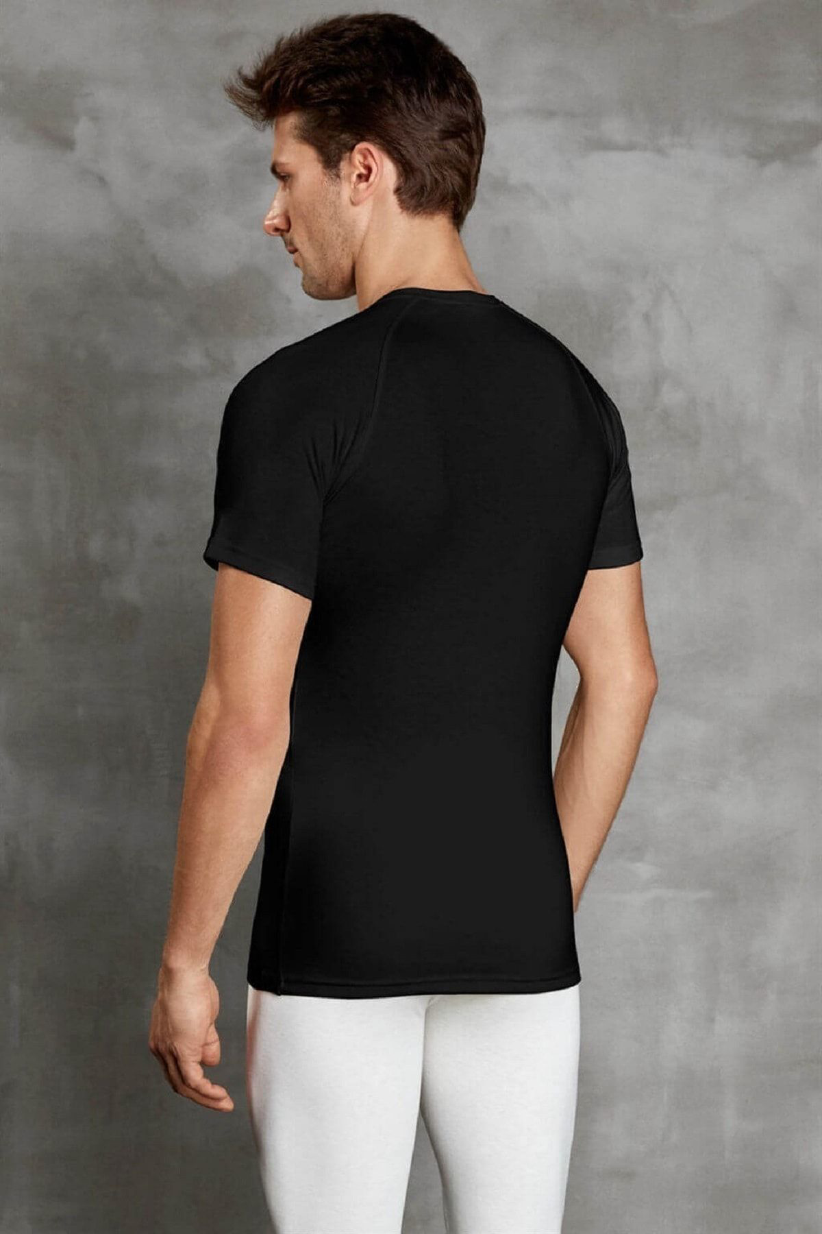 Doreanse Erkek Çift Etkili Ekstra Viloft Termal V Yaka Kısa Kol İçlik T-Sh