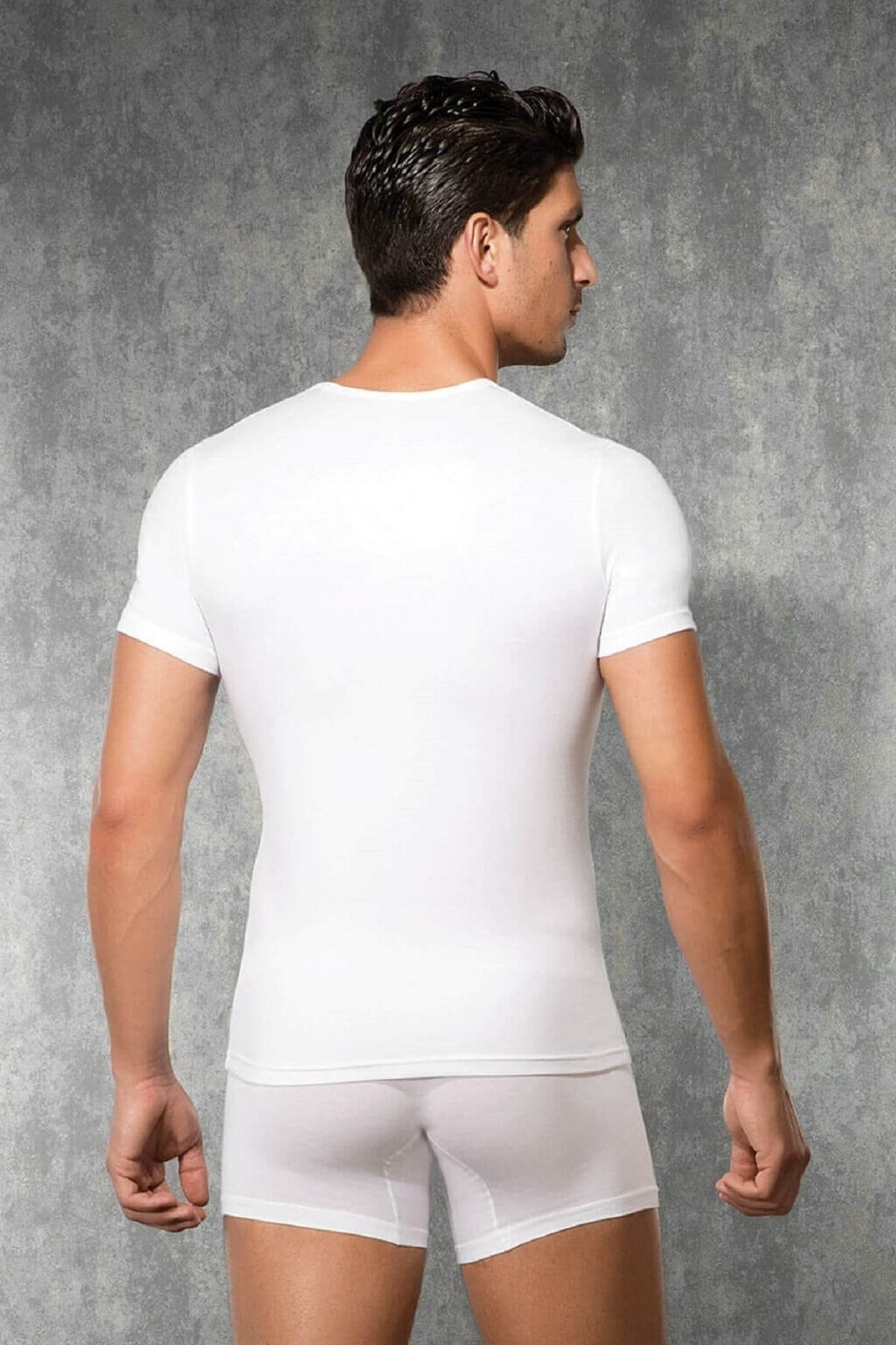 Doreanse Erkek Çift Etkili Ekstra Viloft Termal V Yaka Kısa Kol İçlik T-Sh