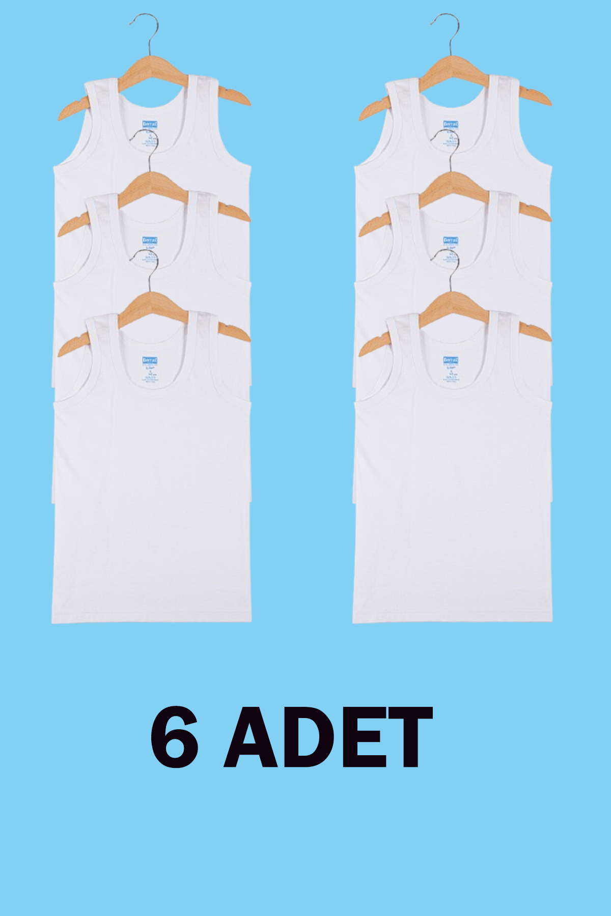 Erkek Çocuk Atlet %100 Pamuk 1501 - 6'lı Paket