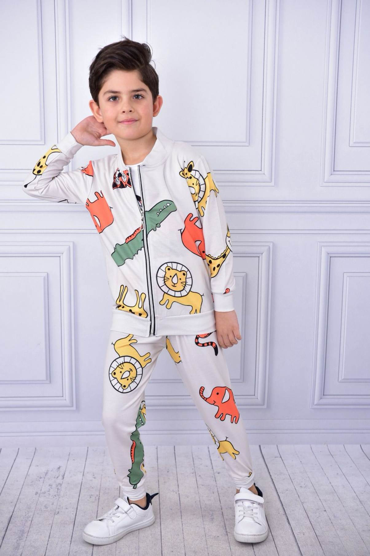 Erkek Çocuk Baskılı Hırkalı  Eşofman Takımı 2/8 yaş