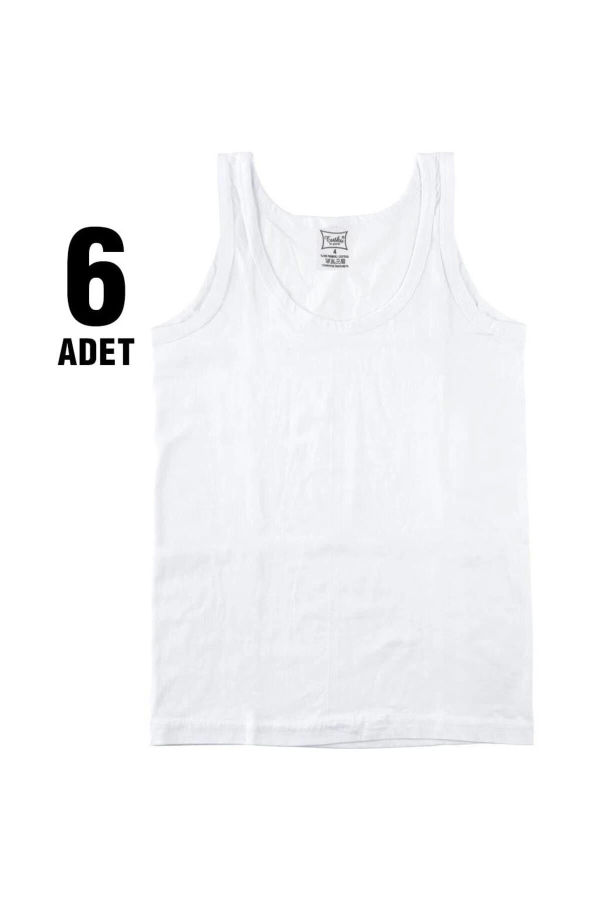 Erkek Çocuk Beyaz 6'lı Paket  Atlet ELF568TUT01246