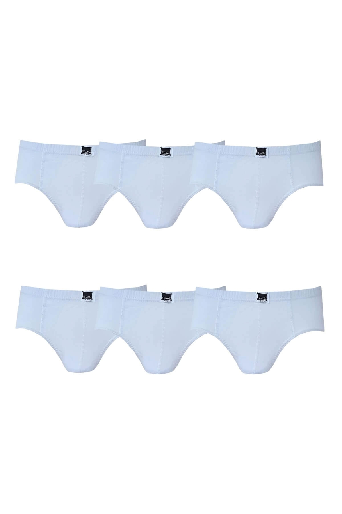 Erkek Çocuk Beyaz Pamuklu Slip Külot 6 Lı Paket