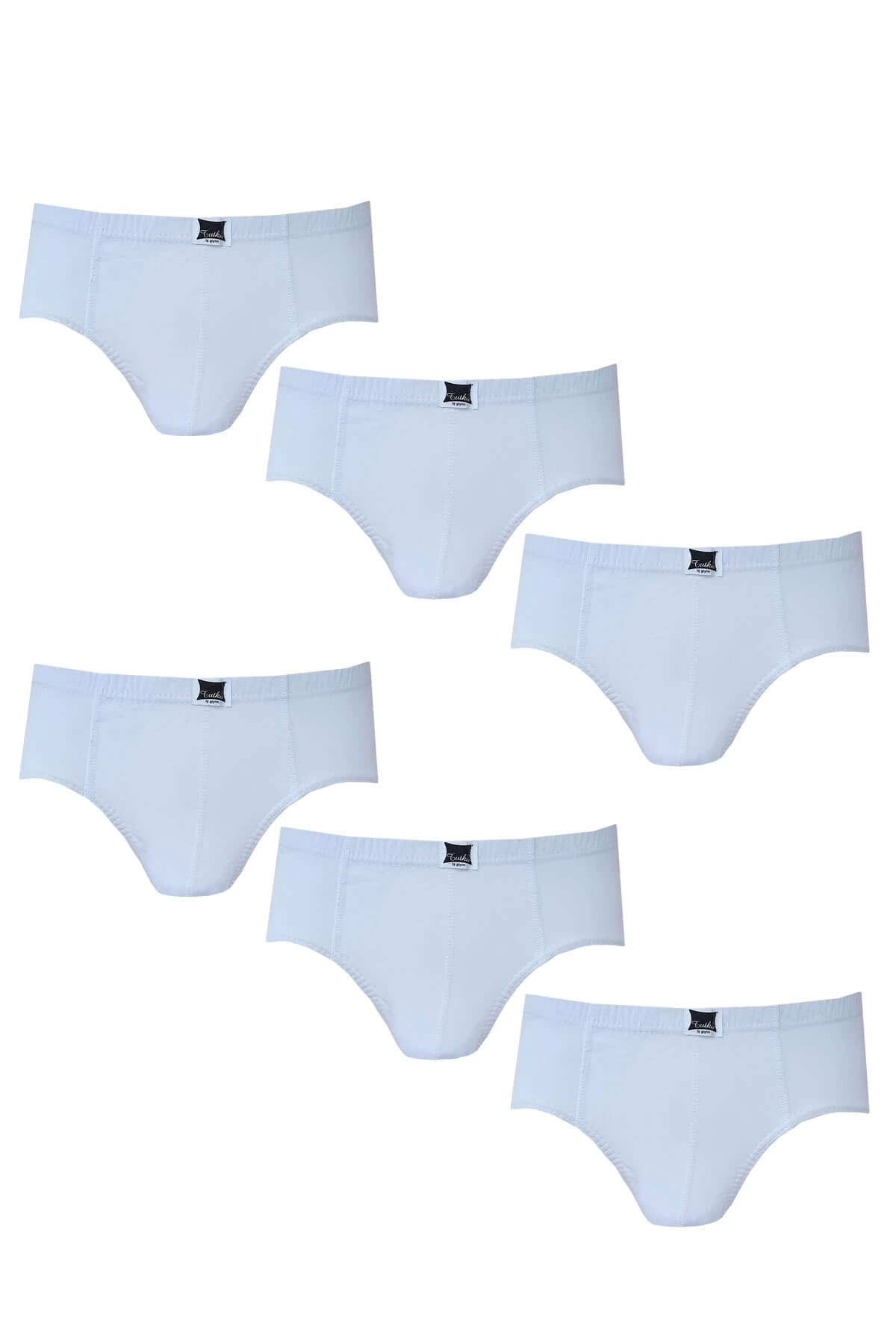 Erkek Çocuk Beyaz Pamuklu Slip Külot 6 Lı Paket