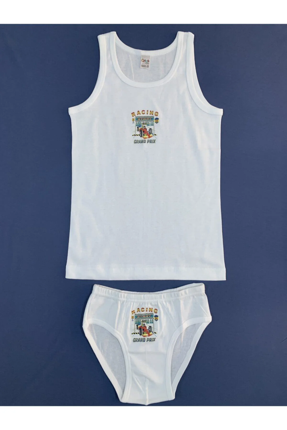 Erkek  Çocuk Beyaz Ribana Atlet Külot Takım