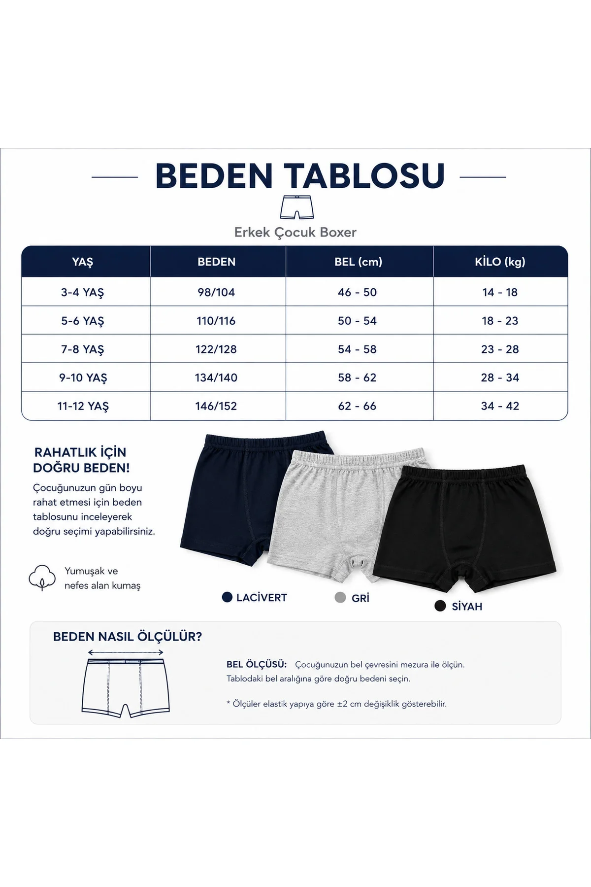 Erkek Çocuk Boxer 6’lı Paket – Pamuklu Esnek Bel Rahat Kalıp Lacivert Gri Siyah Çocuk İç Giyim Fiyatı, Yorumları ve Özellikleri