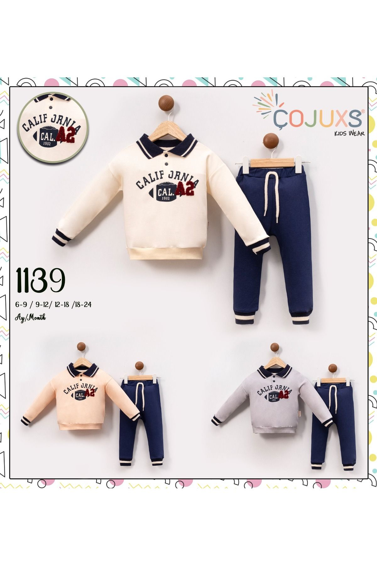 Erkek Çocuk California Yazılı 2'li Spor Takım