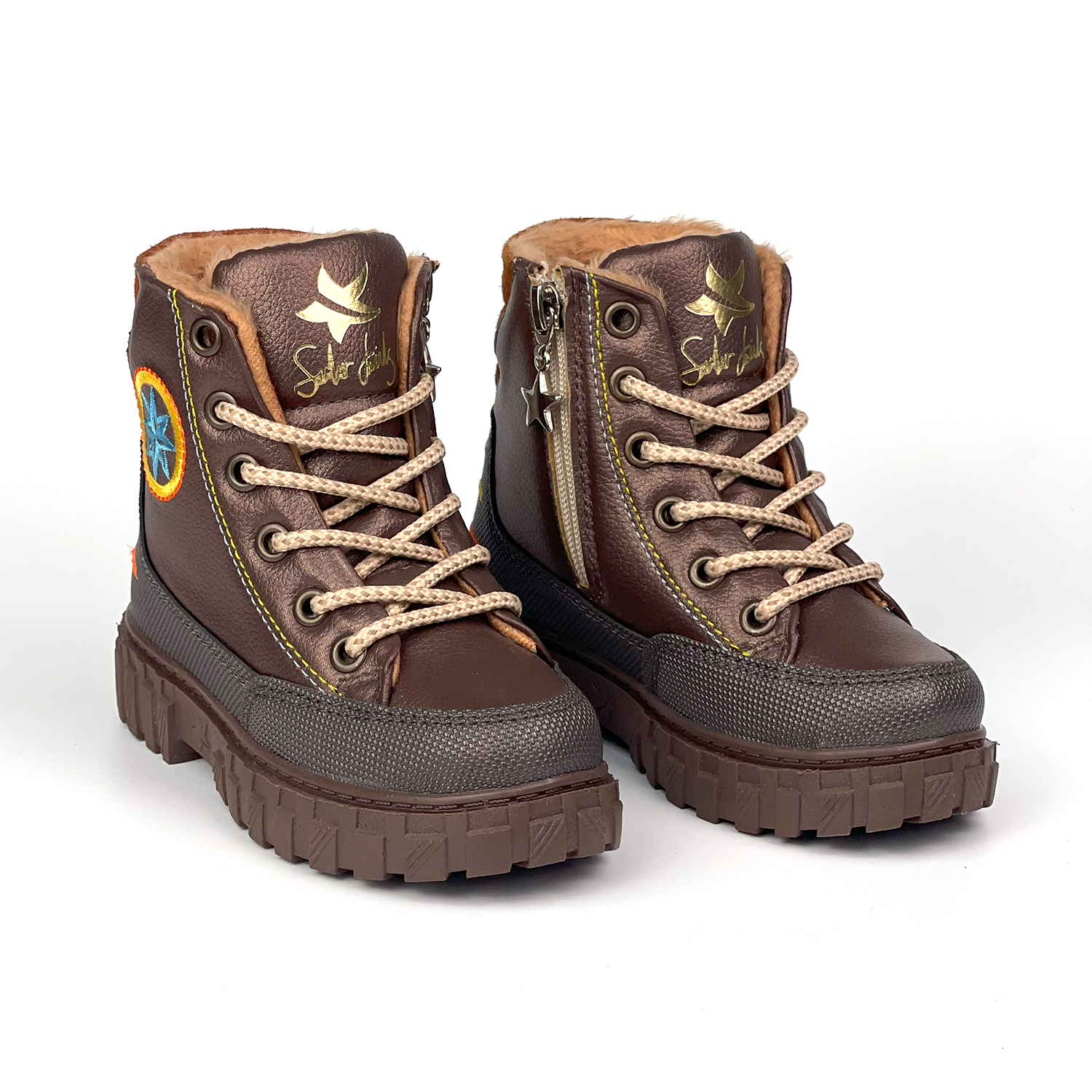 Kajila Erkek Çocuk Kahve Turkuaz İçi Kürklü Termo Taban Suya Soğuğa Daya