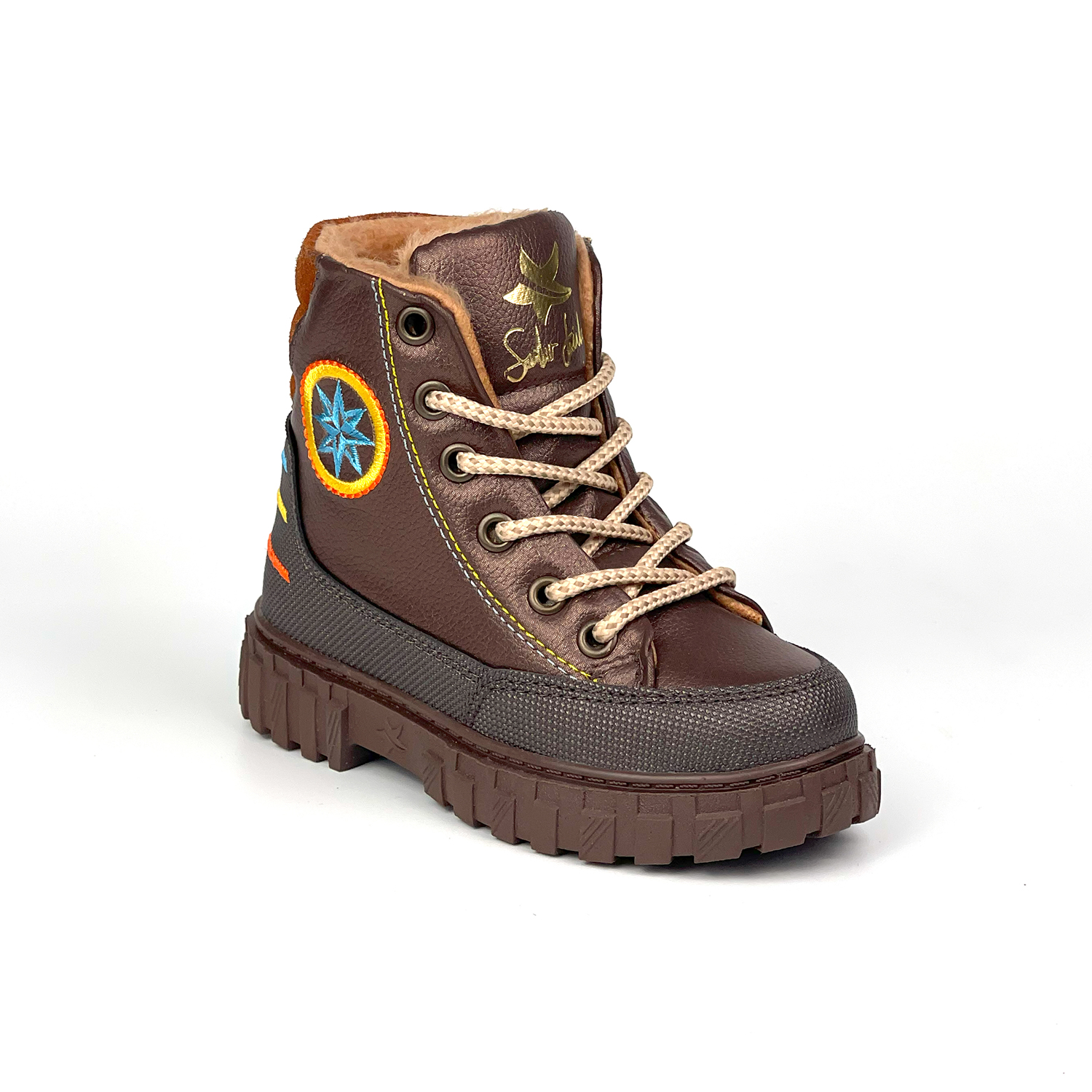 Kajila Erkek Çocuk Kahve Turkuaz İçi Kürklü Termo Taban Suya Soğuğa Daya