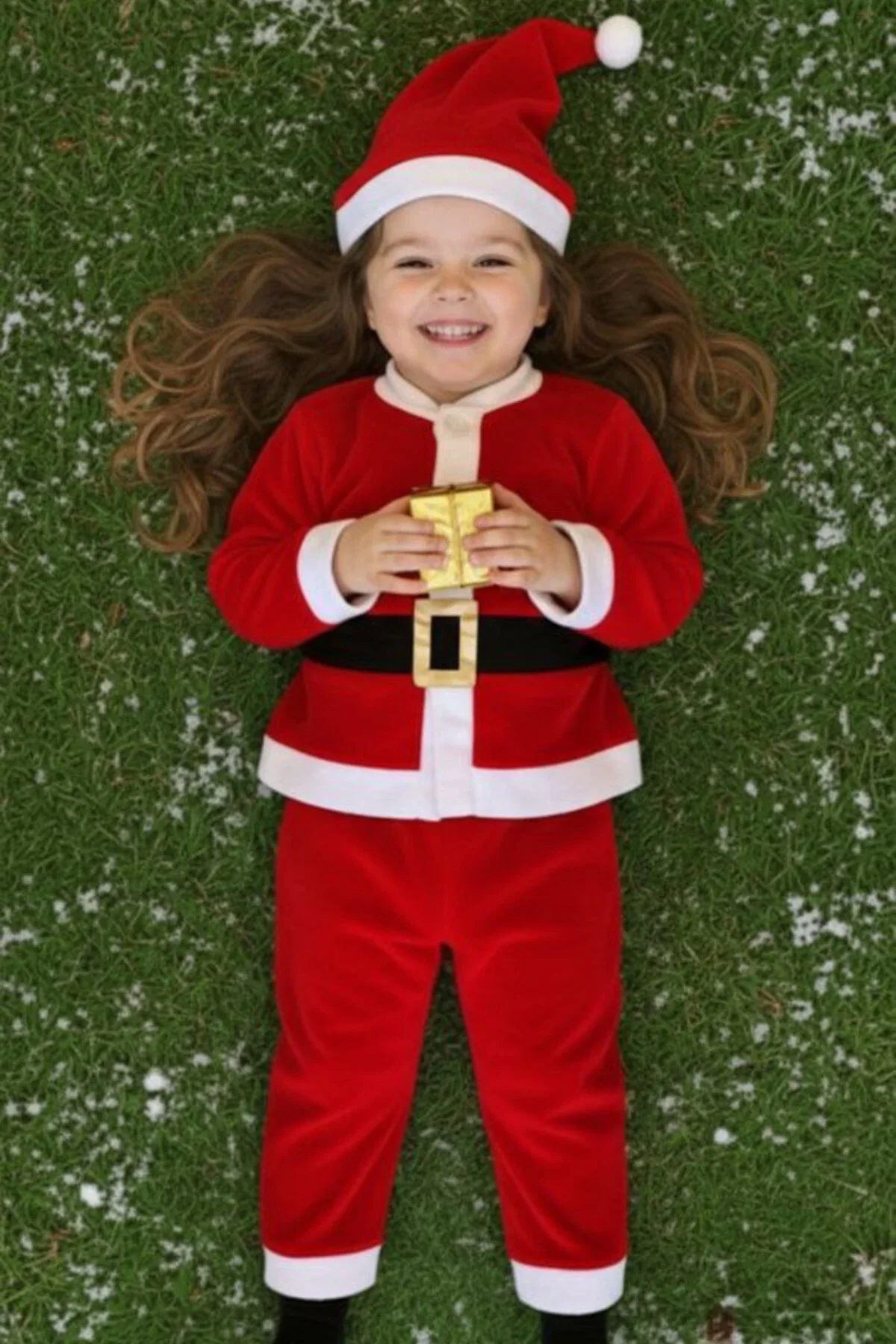 Erkek Çocuk Noel Baba Kostümü Kırmızı Kışlık Takım Yeni Yıl Parti Festivali Elbisesi Seti - Görsel 2