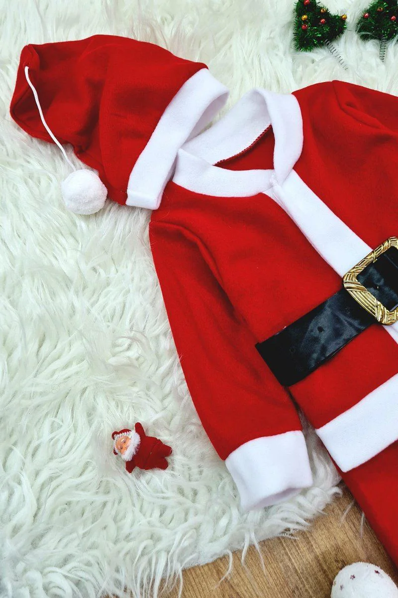 Erkek Çocuk Noel Baba Kostümü - Şapkalı Kemerli Polar Yılbaşı Kıyafeti Fiyatı, Yorumları ve Özellikleri
