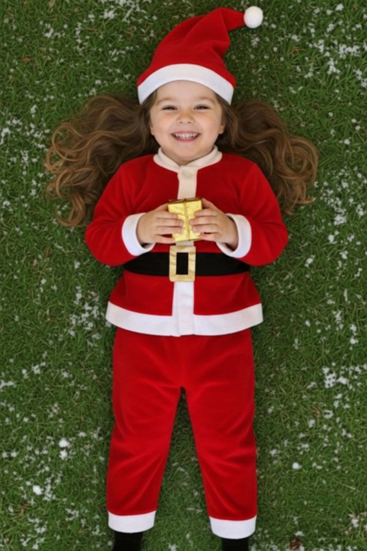 Erkek Çocuk Noel Baba Kostümü Kırmızı Kışlık Takım Yeni Yıl Parti